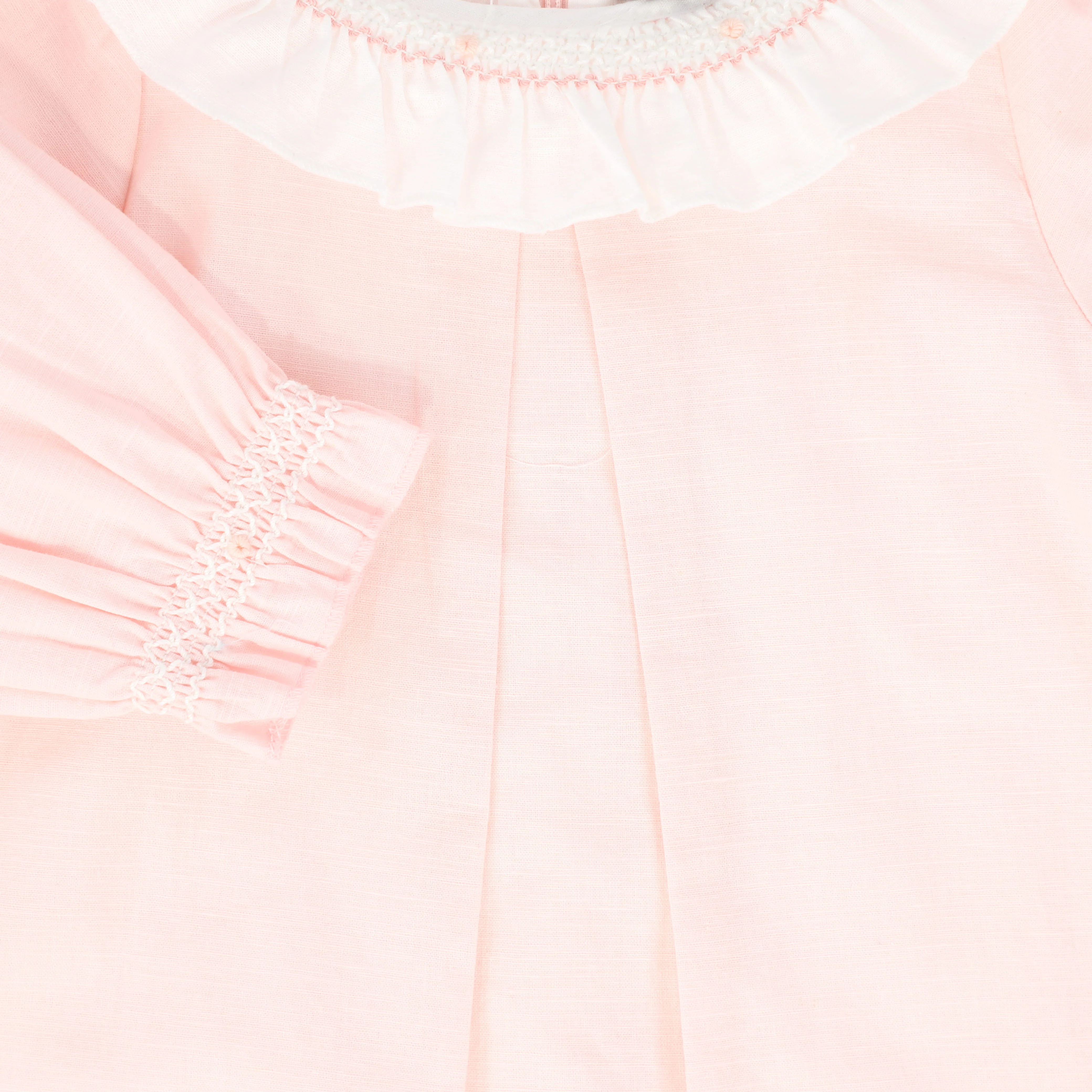 BAMBOO PINK SMOCKED RUFFLE TRIM DRESS [FINAL SALE] - Image 3