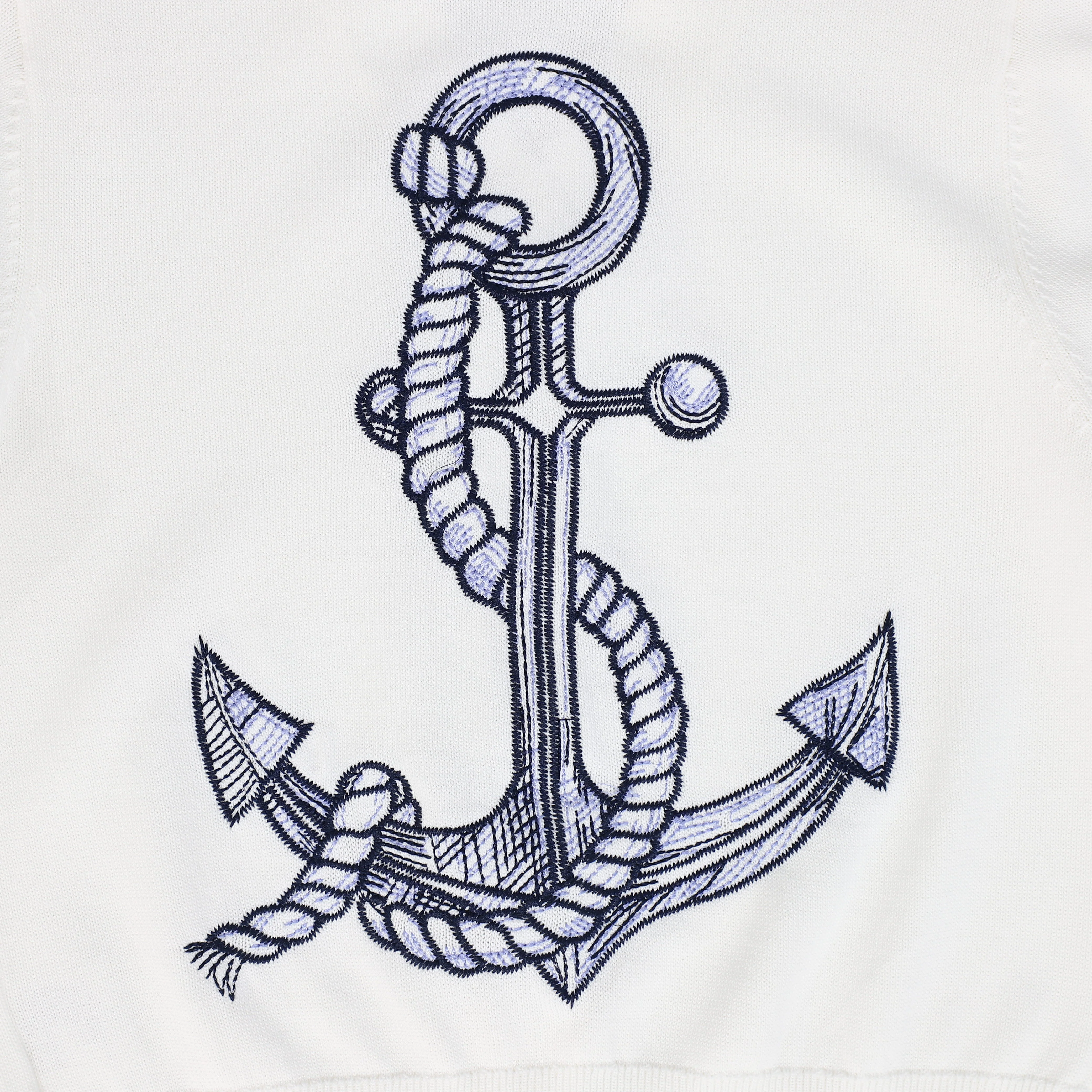 BAMBOO WHITE ANCHOR STITCHED CARDIGAN [FINAL SALE] - Image 3