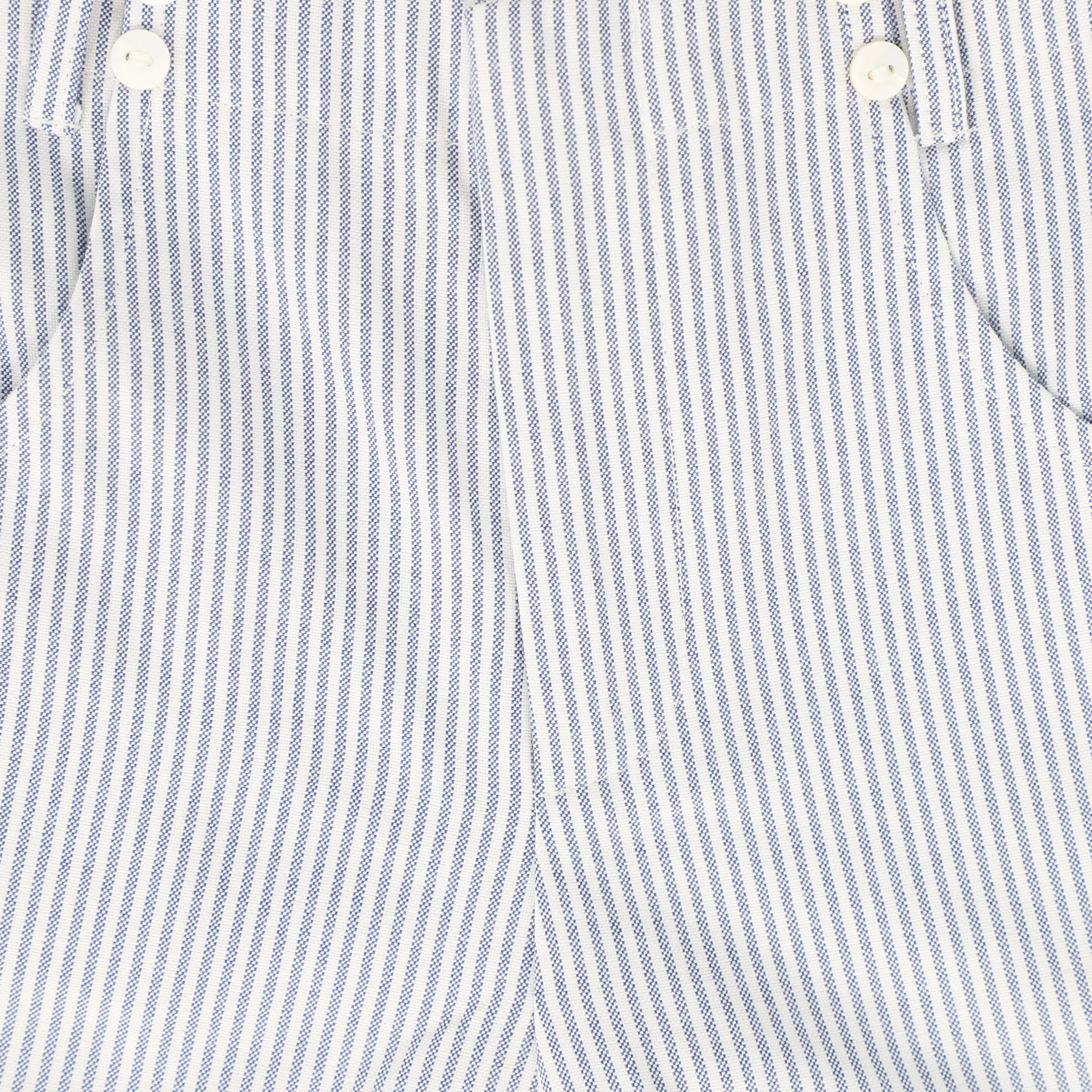BAMBOO WHITE/BLUE STRIPED BUTTON SHORTS [FINAL SALE] - Image 3