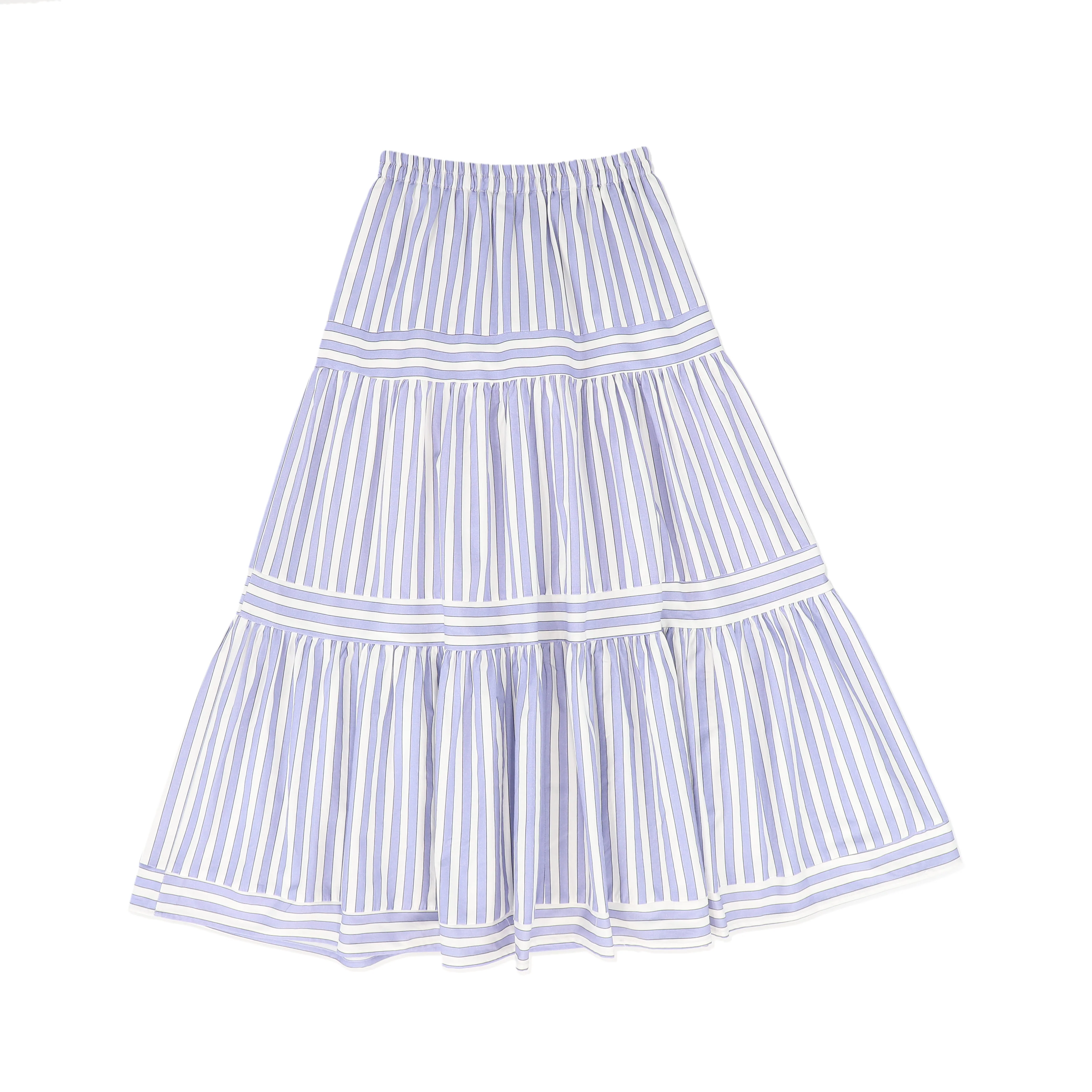 BAMBOO WHITE/BLUE STRIPE MAXI SKIRT [FINAL SALE] - Image 2
