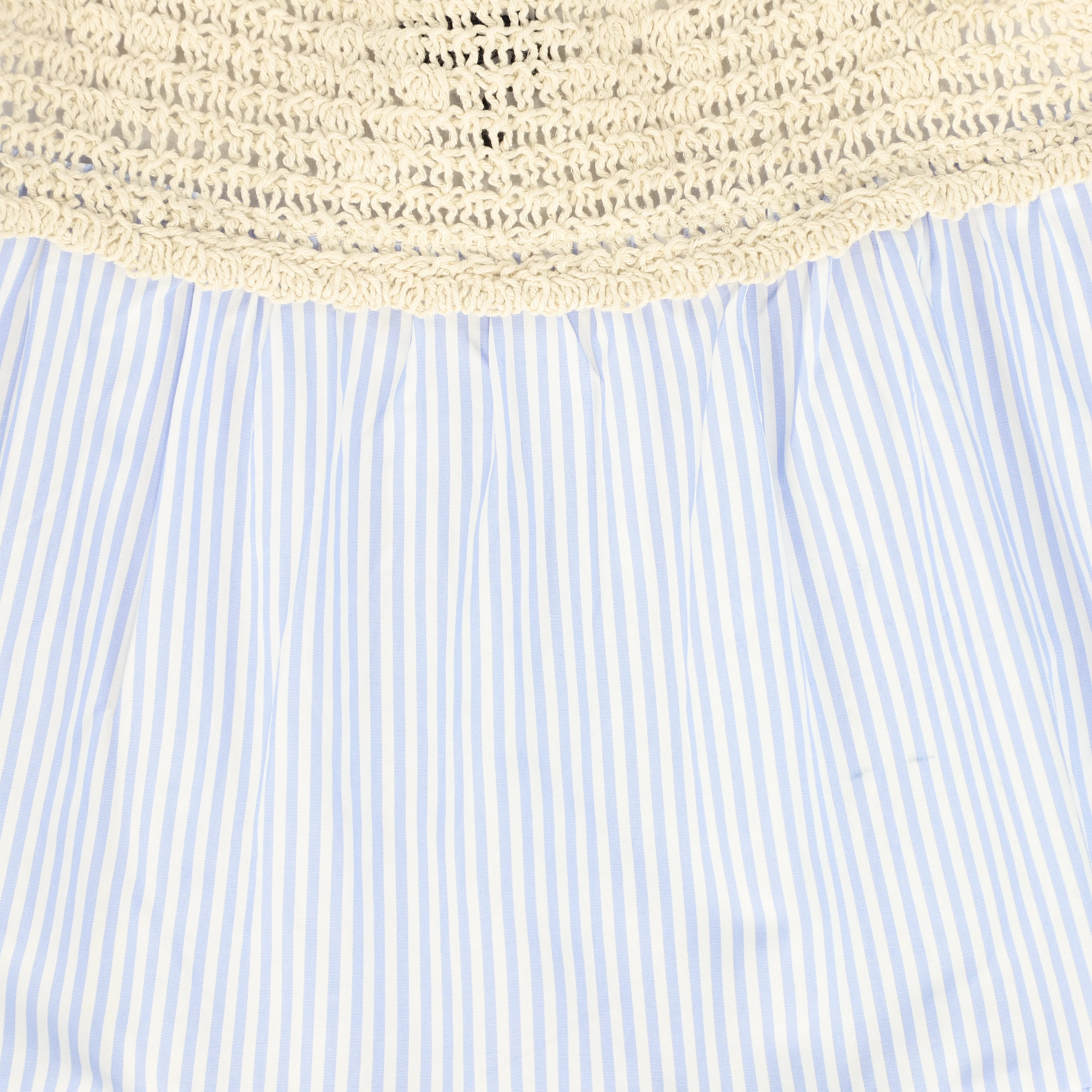 BAMBOO BLUE/WHITE STRIPED CROCHET TIERED MAXI DRESS [FINAL SALE] - Image 3