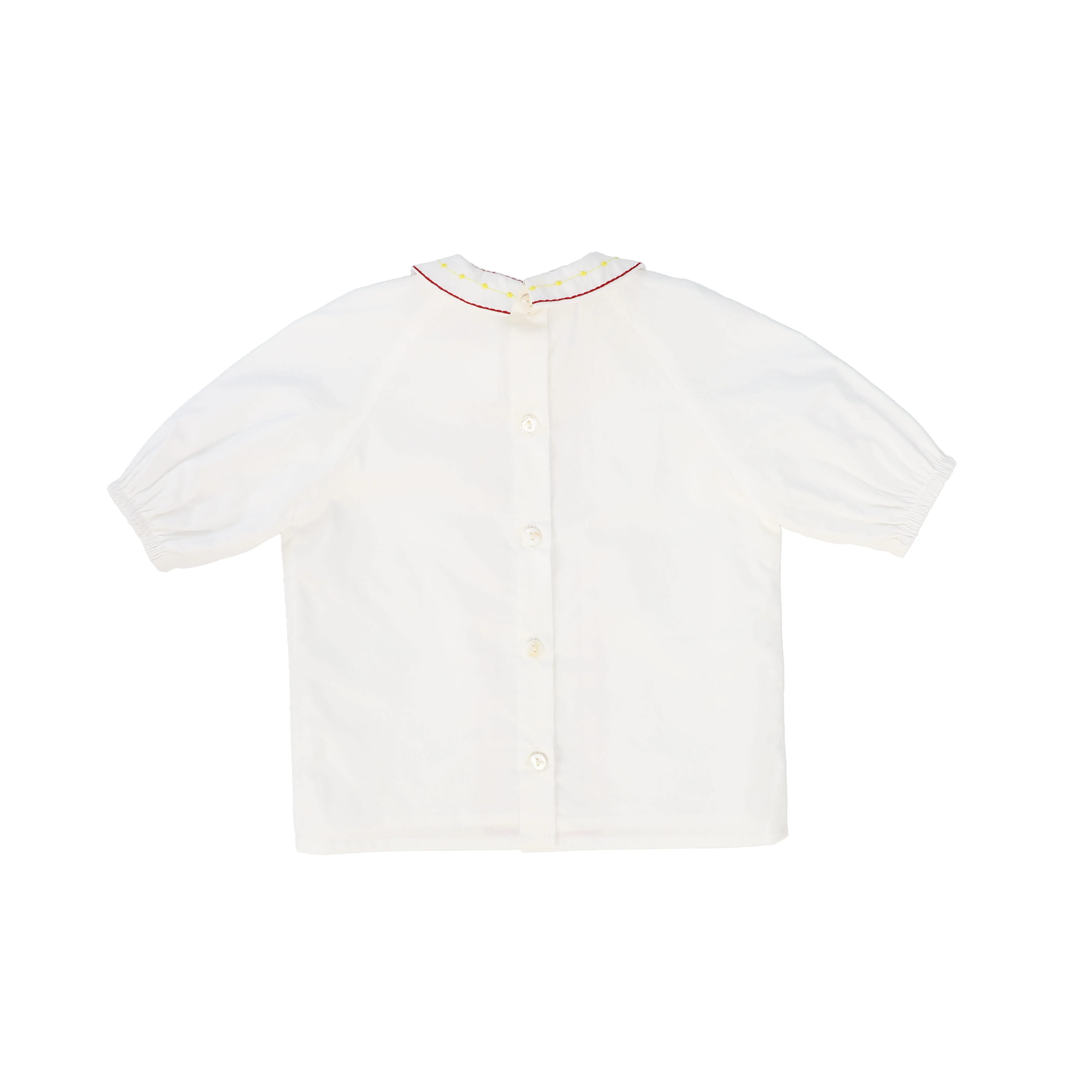 BAMBOO WHITE EMBROIDERED FLOWER BLOUSE [FINAL SALE] - Image 2