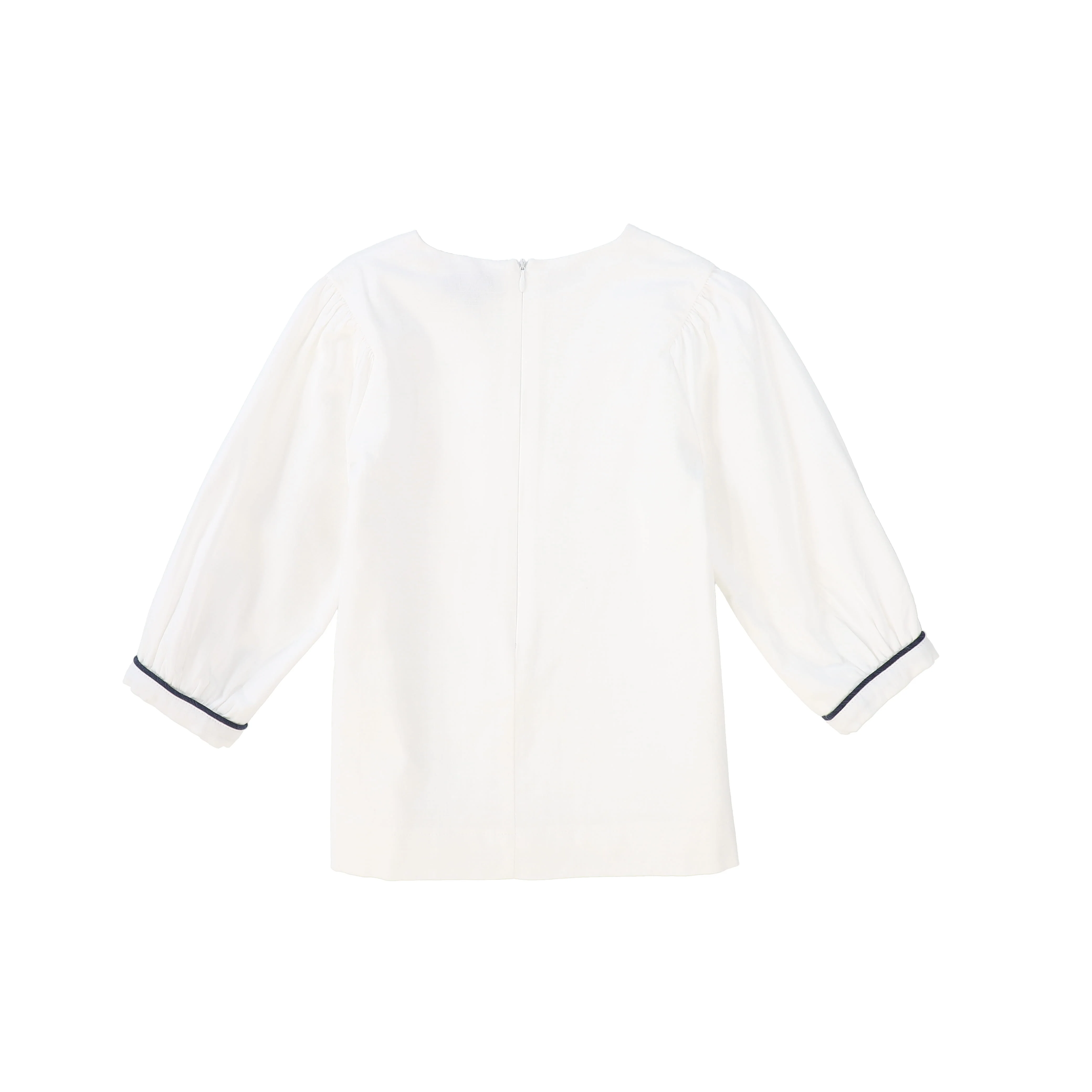 BAMBOO WHITE PUFF SLEEVED BLOUSE [FINAL SALE] - Image 2