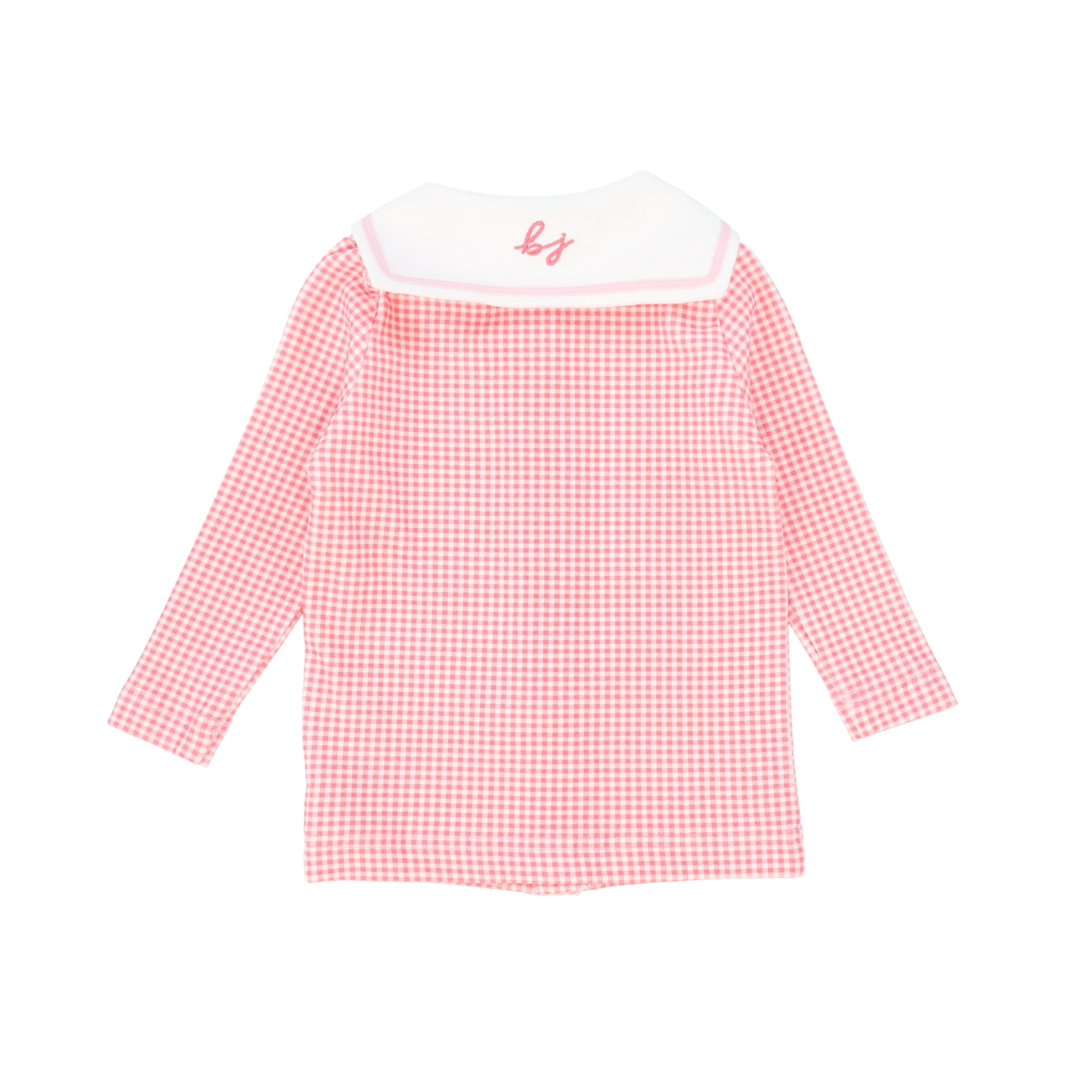 BEBE JOLEE FUCHSIA PINK GINGHAM COLLAR PAJAMA SET - Image 2