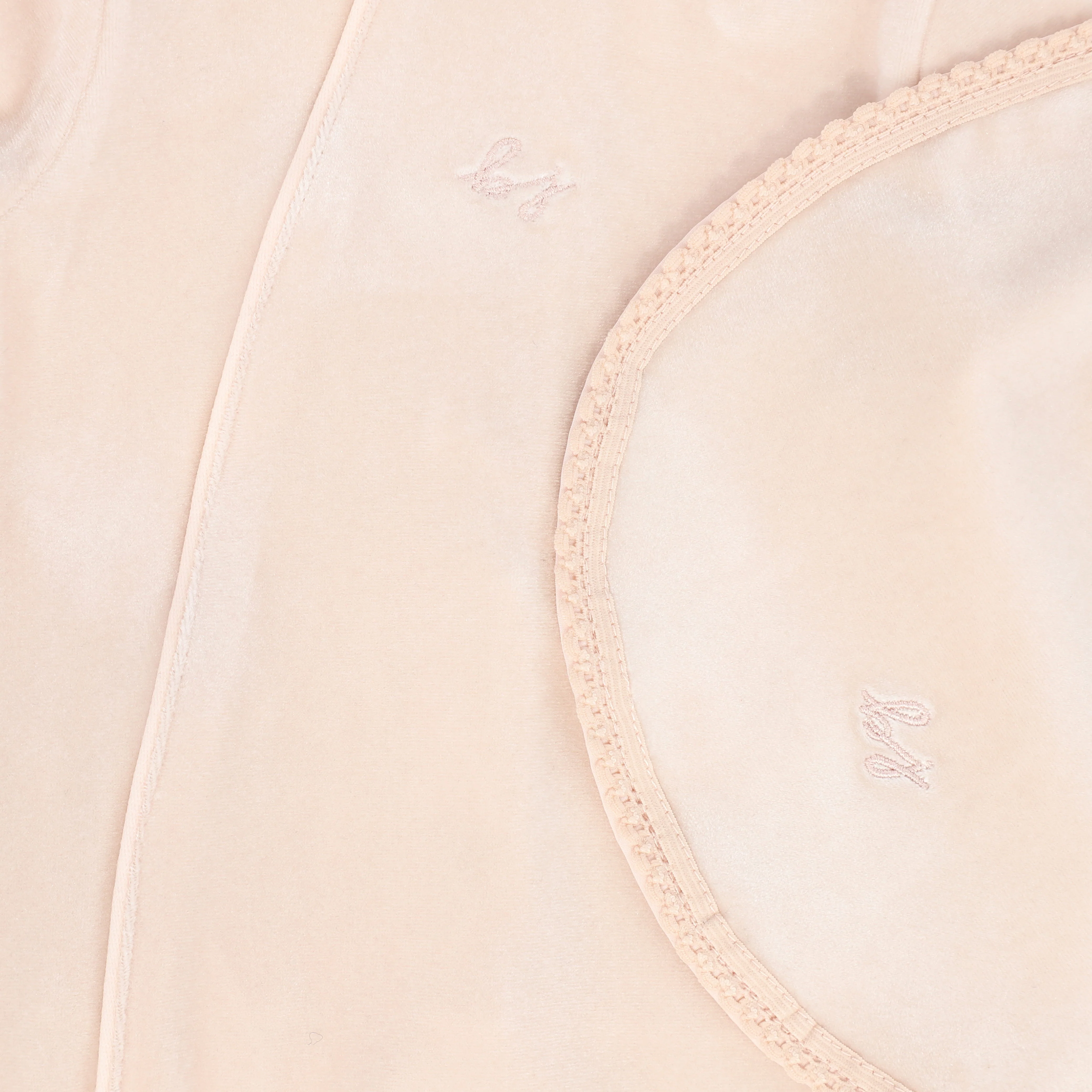 BEBE JOLEE PINK VELOUR COLLAR FOOTIE [FINAL SALE] - Image 2