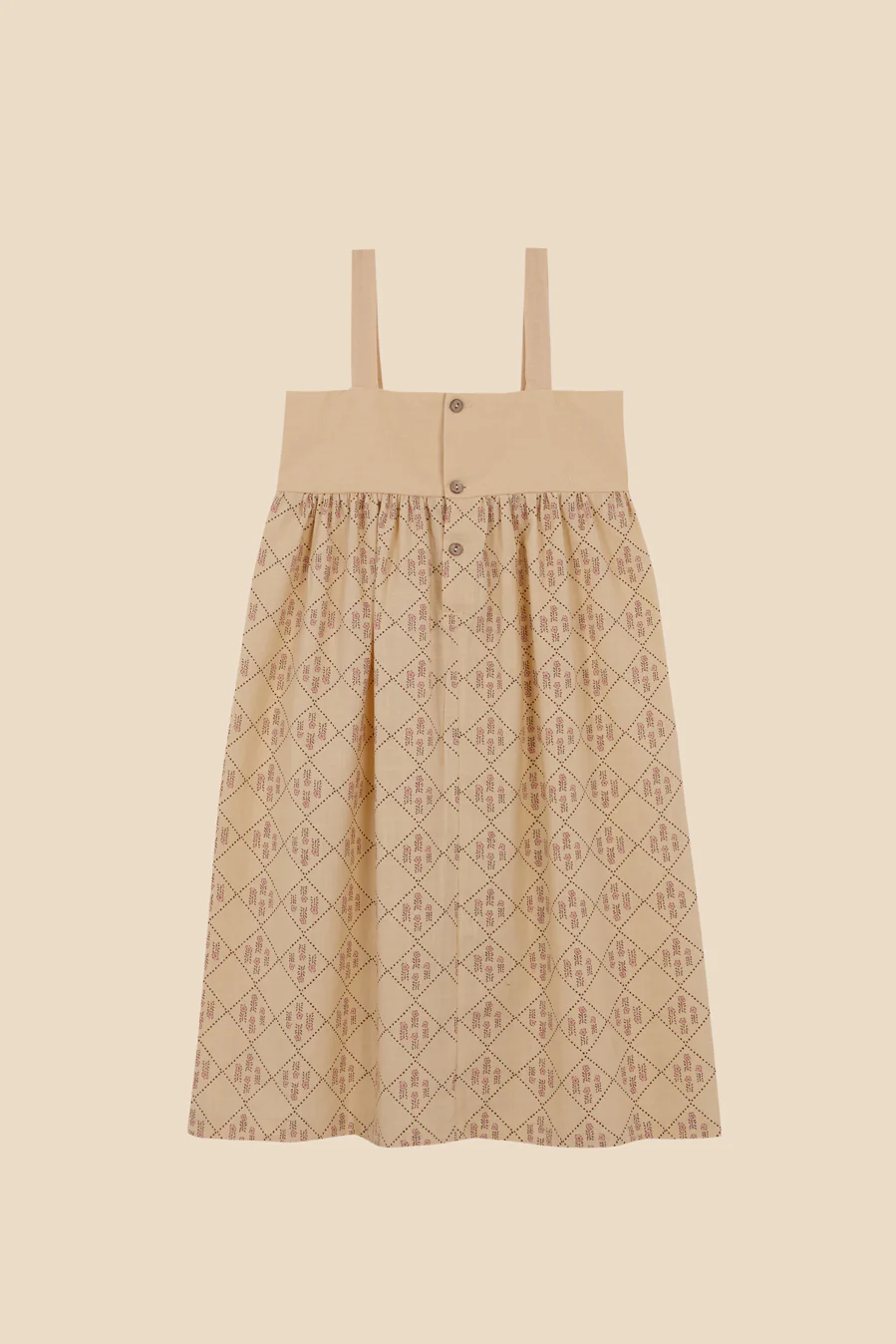 BIRINIT PETIT BEIGE CHECKED EMBROIDERED JUMPER [FINAL SALE] - Image 2