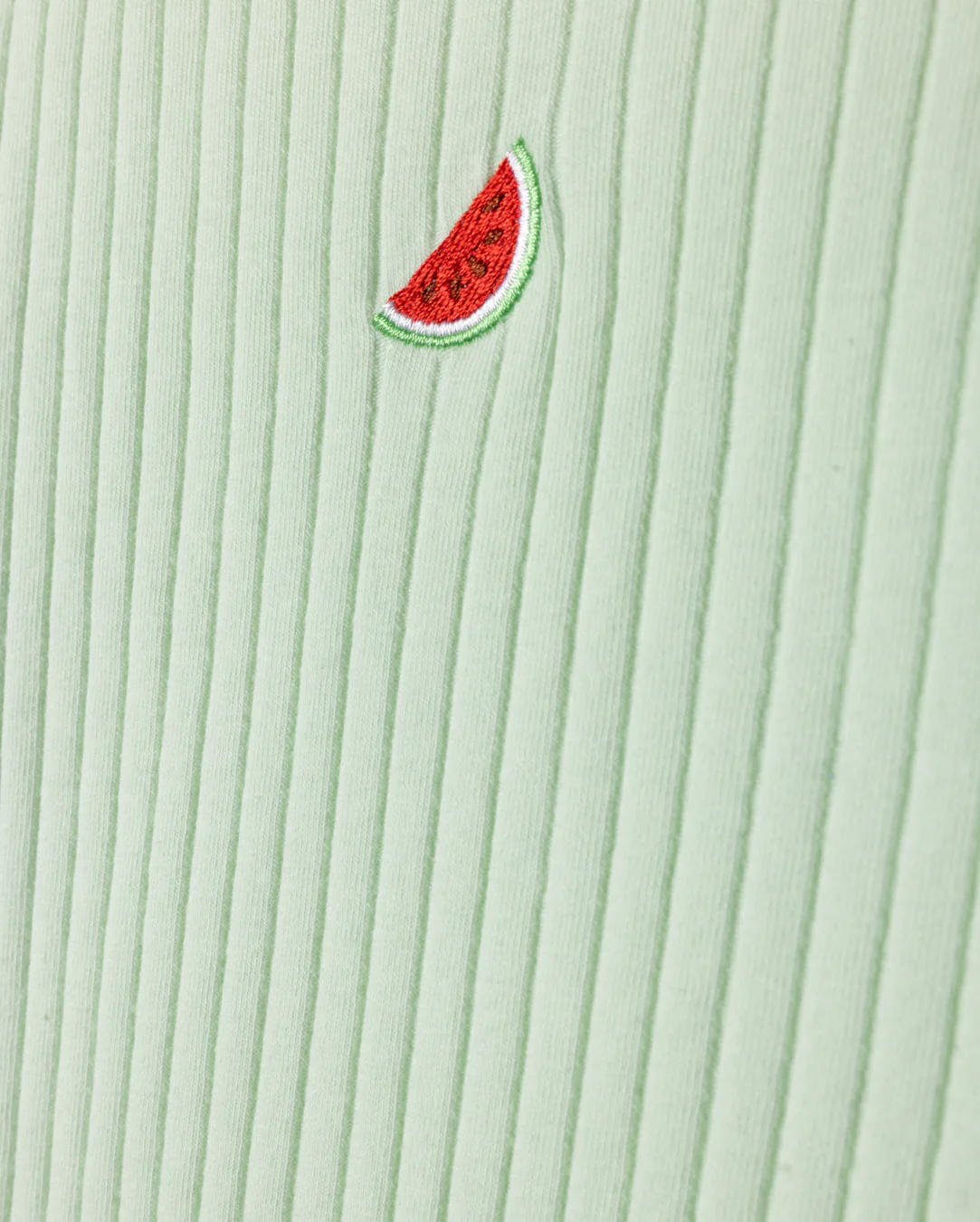 CABANA MINT STRIPED HEM RIBBED T-SHIRT [FINAL SALE] - Image 2