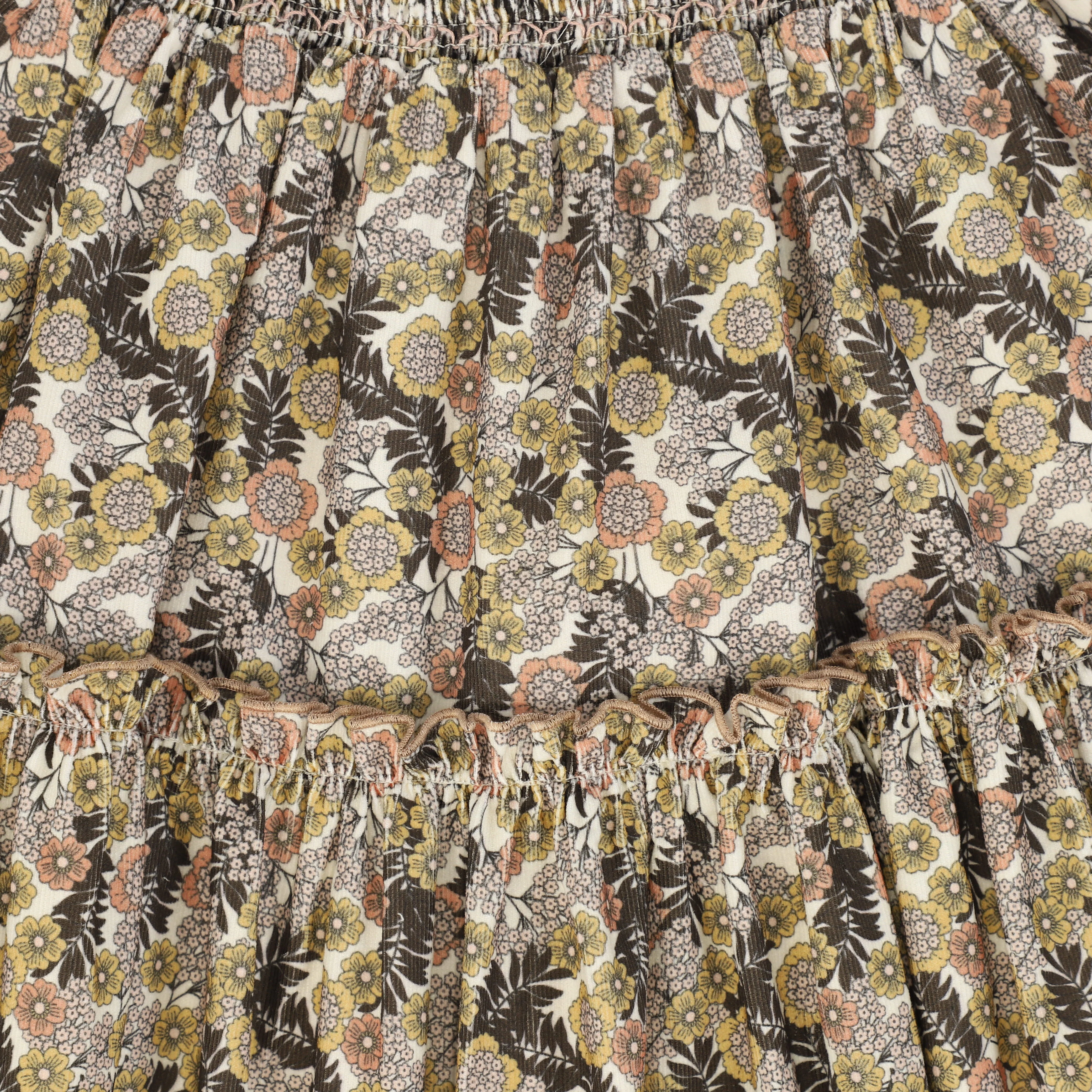 CERA UNA VOLTA GOLD/PINK FLOWER PRINT SKIRT [FINAL SALE] - Image 3