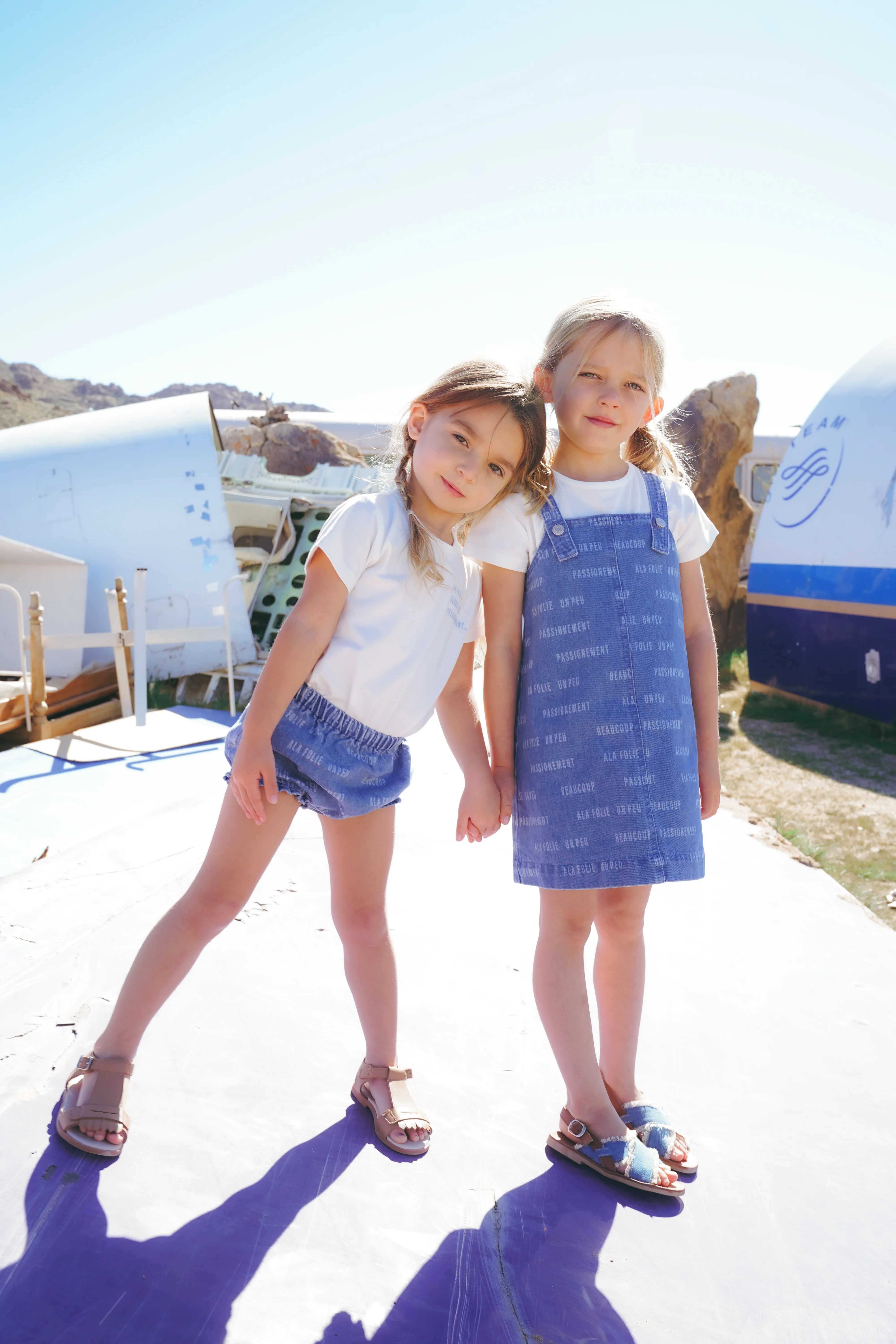 COCO BLANC BLUE DENIM WORDED BLOOMERS [FINAL SALE] - Image 2