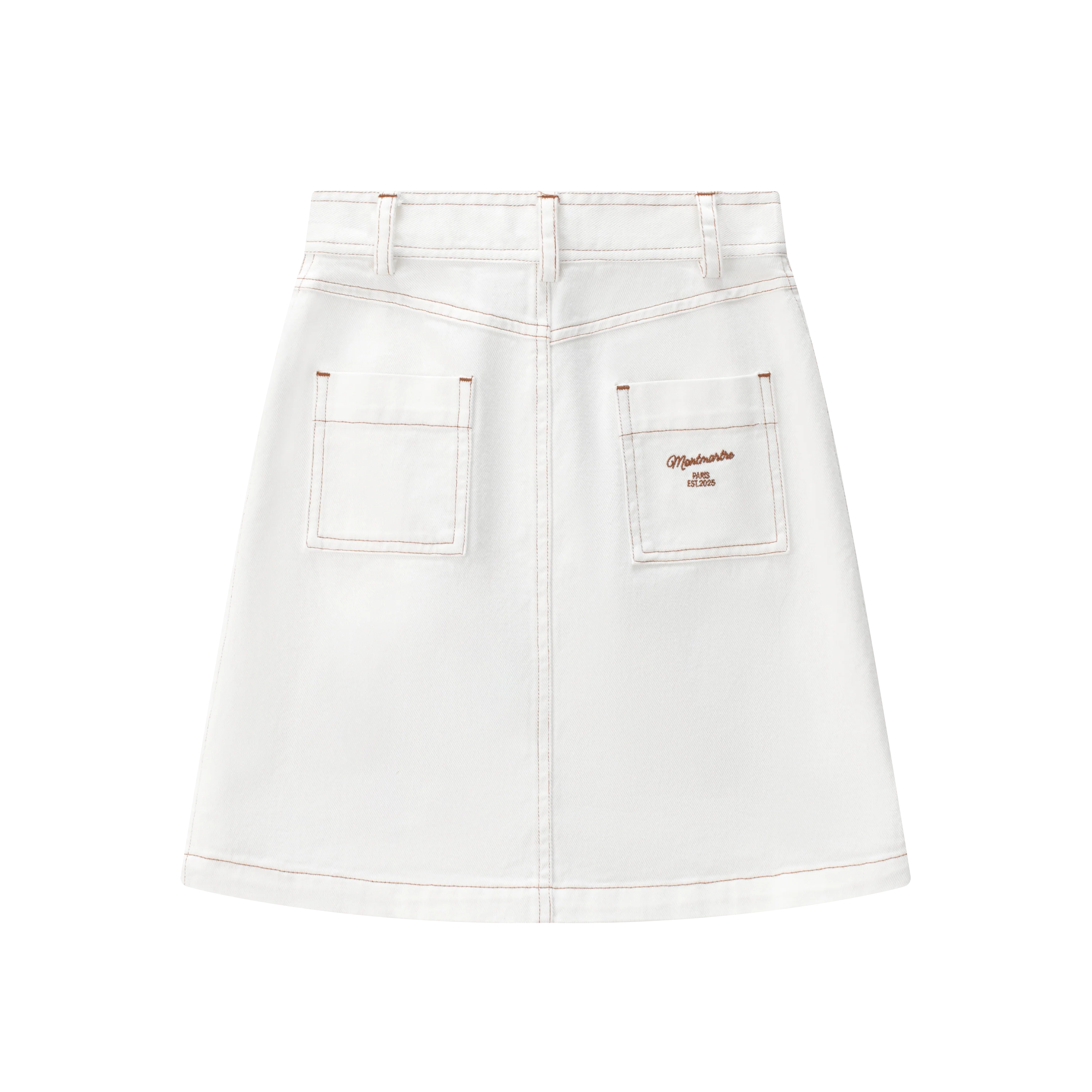 COCO BLANC WHITE DENIM POCKET SKIRT [FINAL SALE] - Image 2