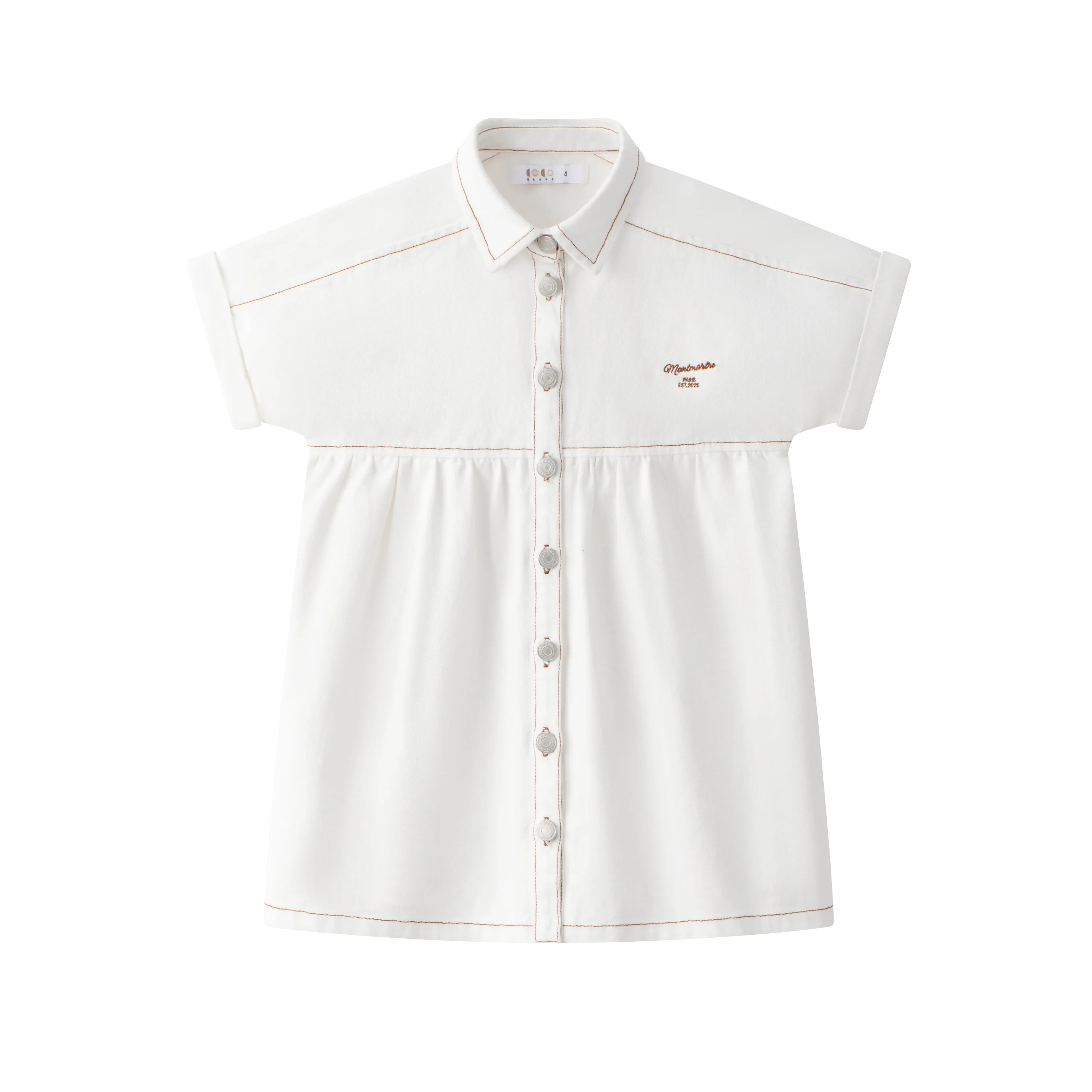 COCO BLANC WHITE DENIM SS SHIRT DRESS [FINAL SALE] - Image 2