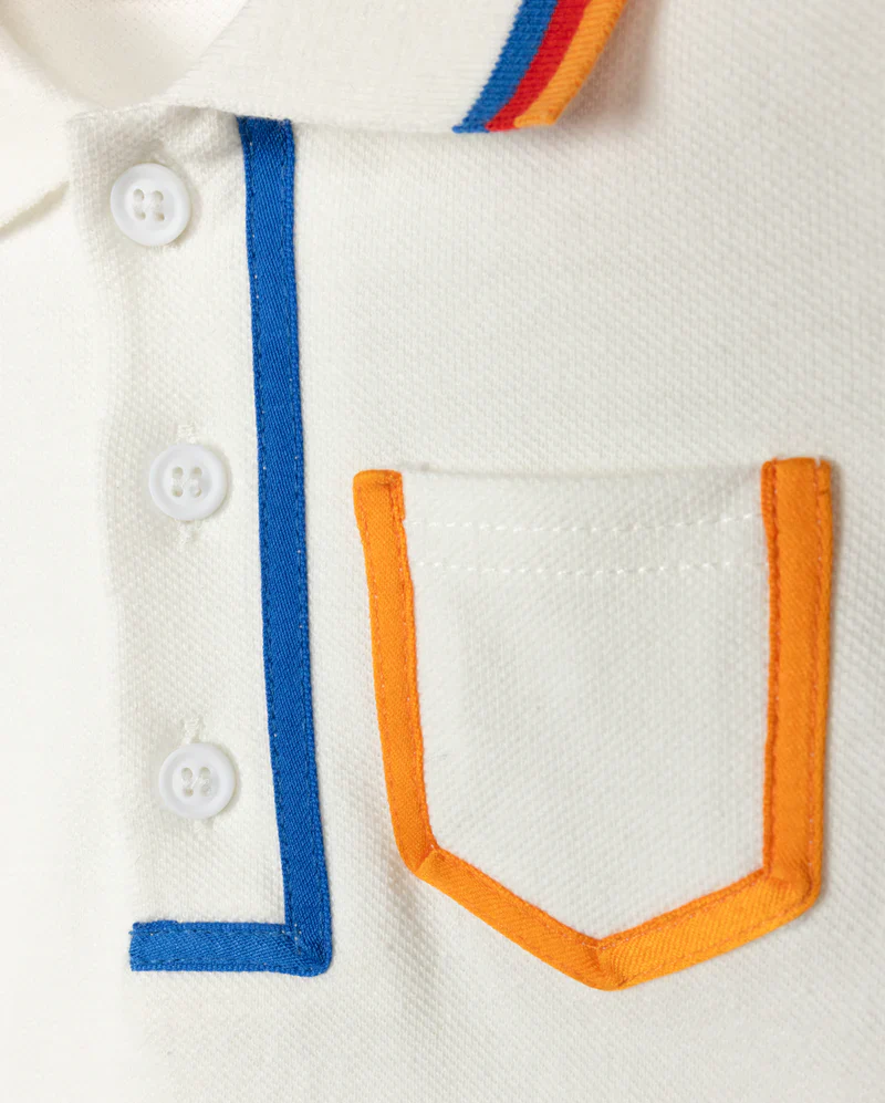 DUKE AND PORT WHITE PIQUE TRIM POLO [FINAL SALE] - Image 2