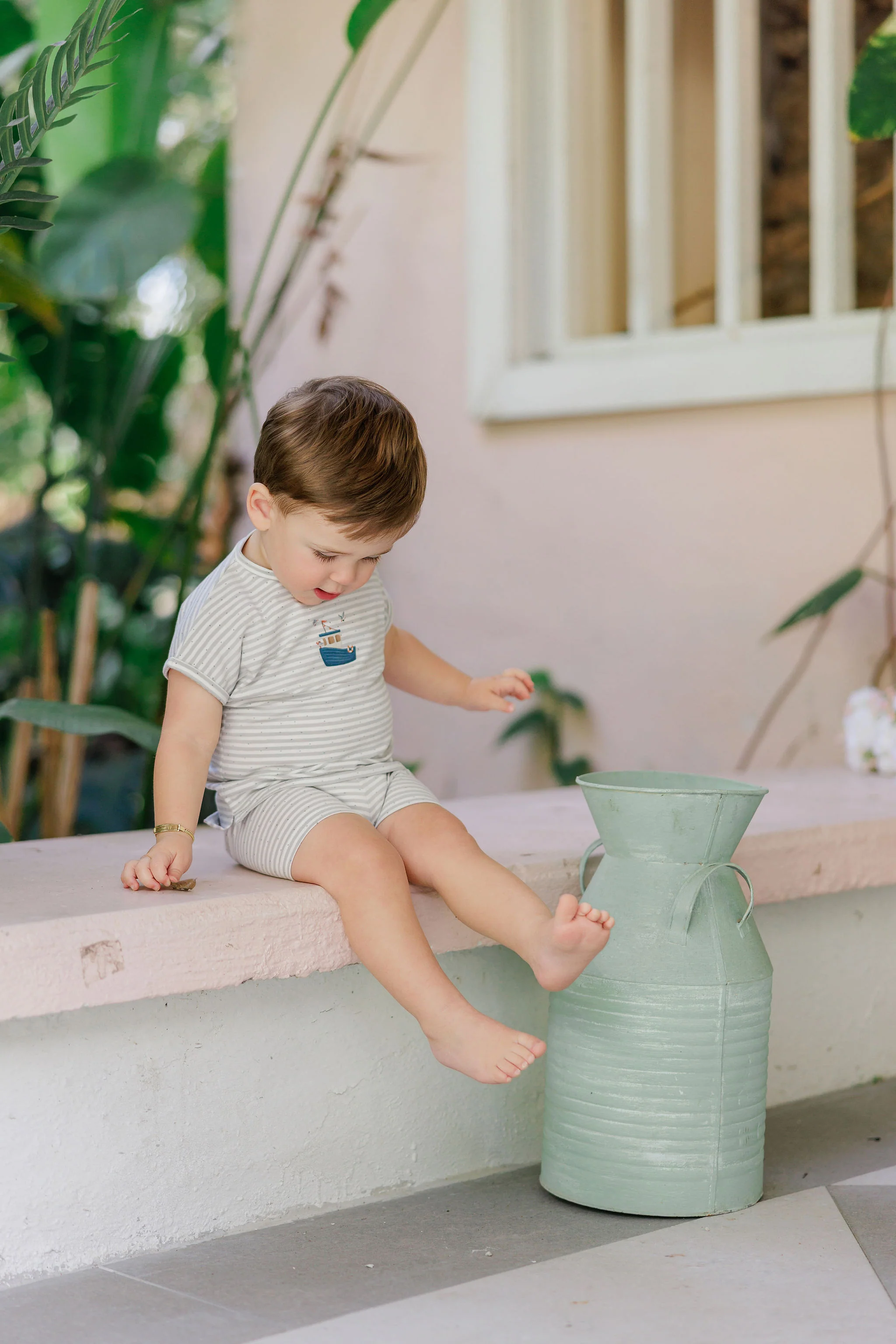 ELYS & CO BLUE NAUTICAL STRIPE SHORTS SET [FINAL SALE] - Image 2