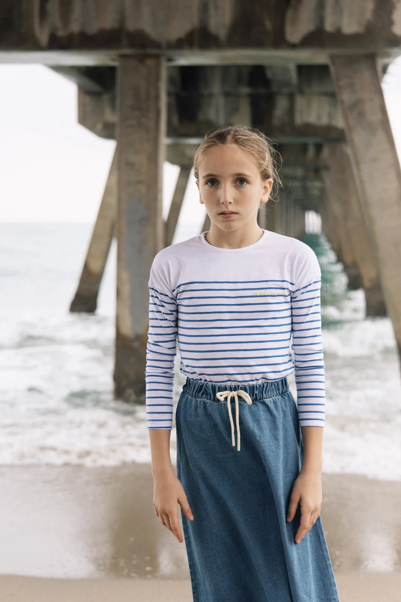FARREN + ME ROYAL BLUE STRIPED T-SHIRT [FINAL SALE] - Image 2