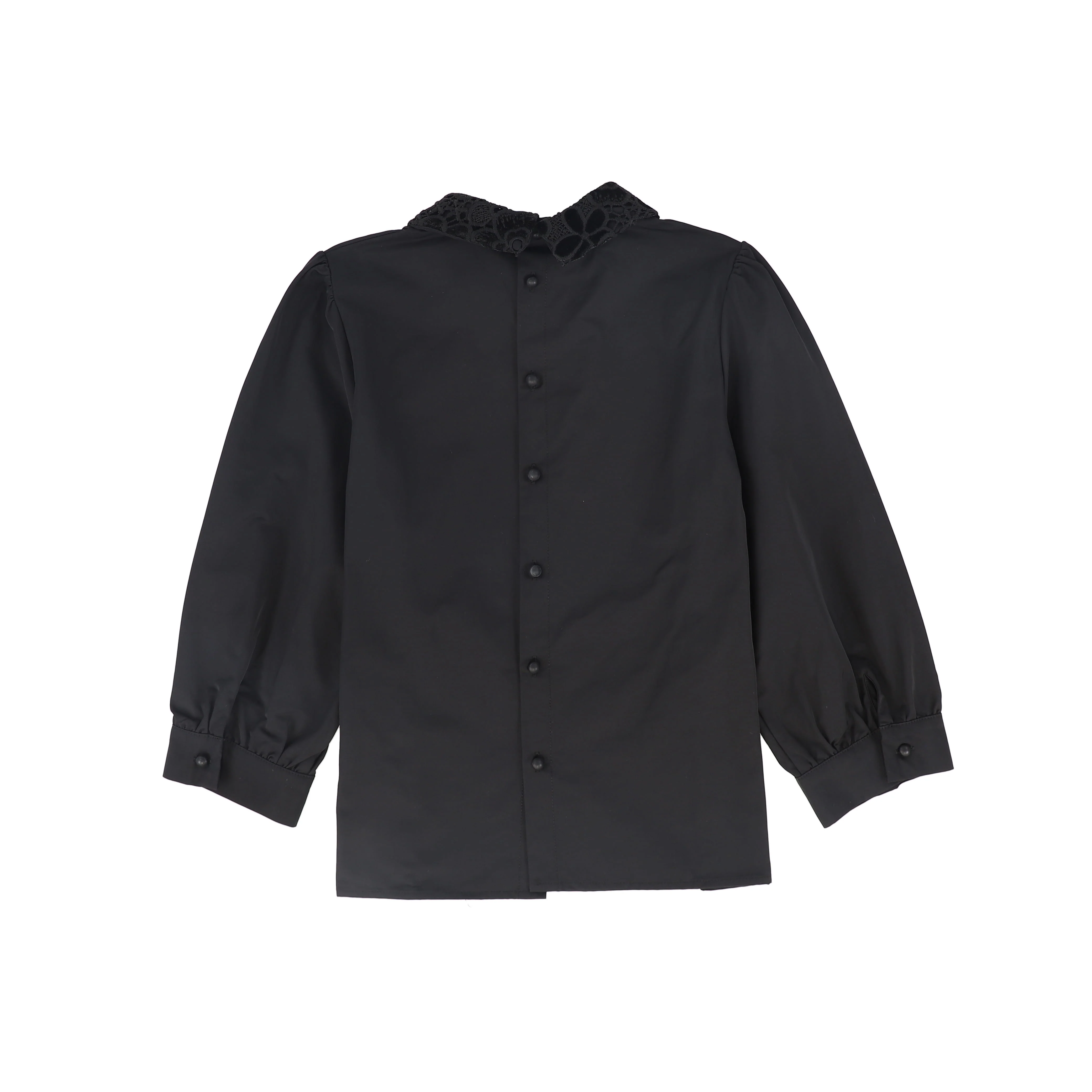 FRANCESCA GUILIANO BLACK EMBELLISHED COLLAR BLOUSE [FINAL SALE] - Image 2