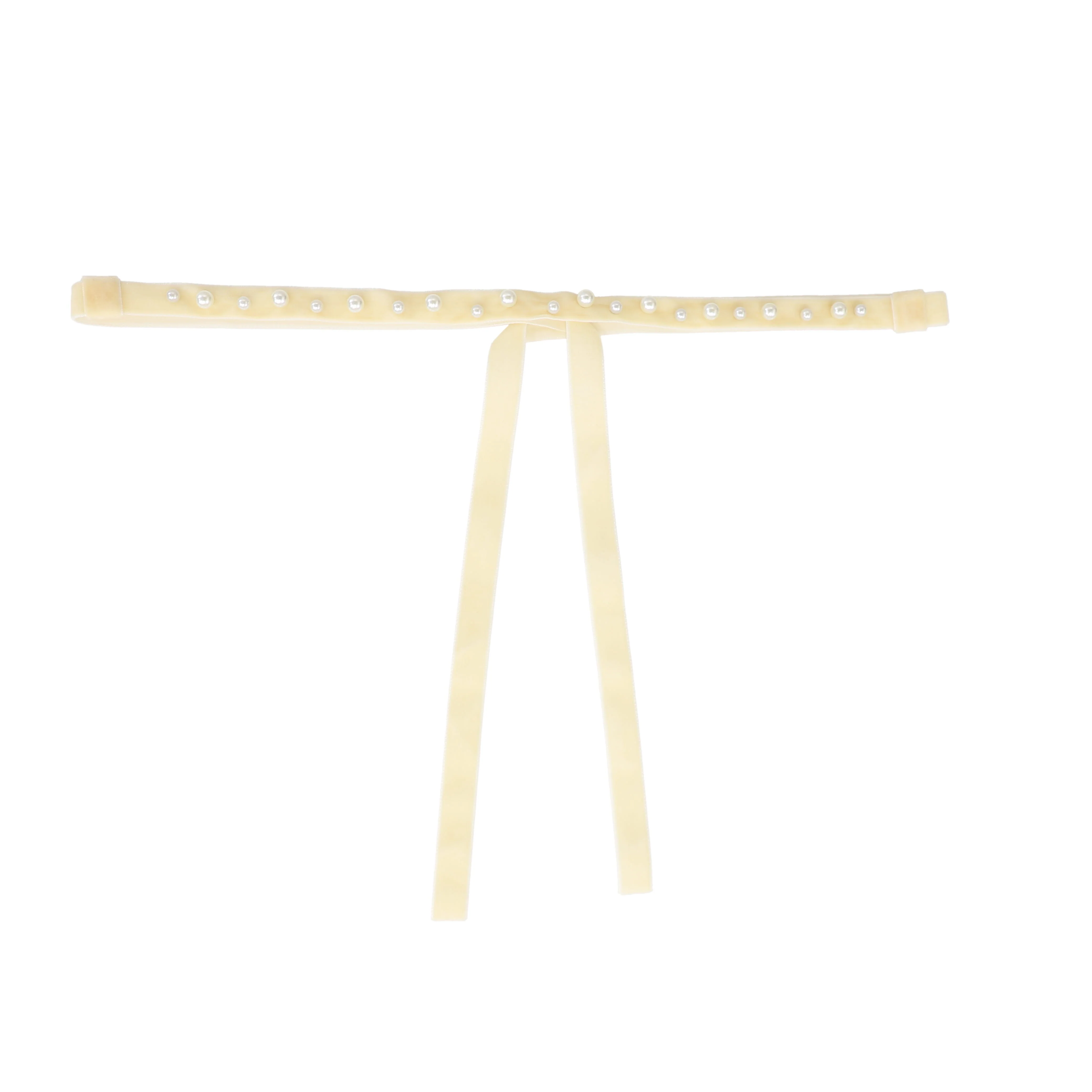 FRANCESCA GUILIANO CREAM SCATTERED PEARL RIBBON BAND [FINAL SALE] [FINAL SALE] - Image 3