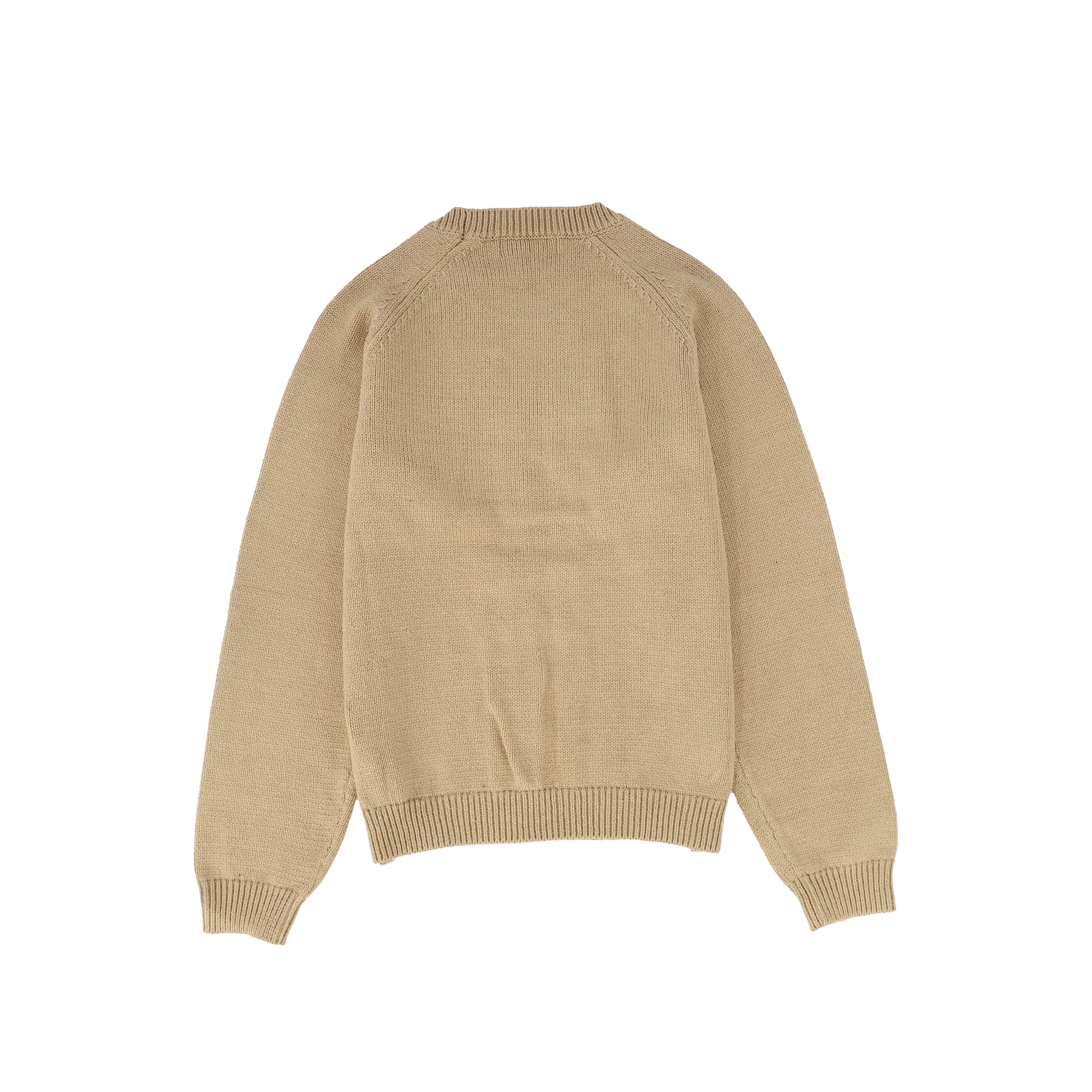 Le Bourdon Beige Braided Knit Crew Sweater [FINAL SALE] - Image 2