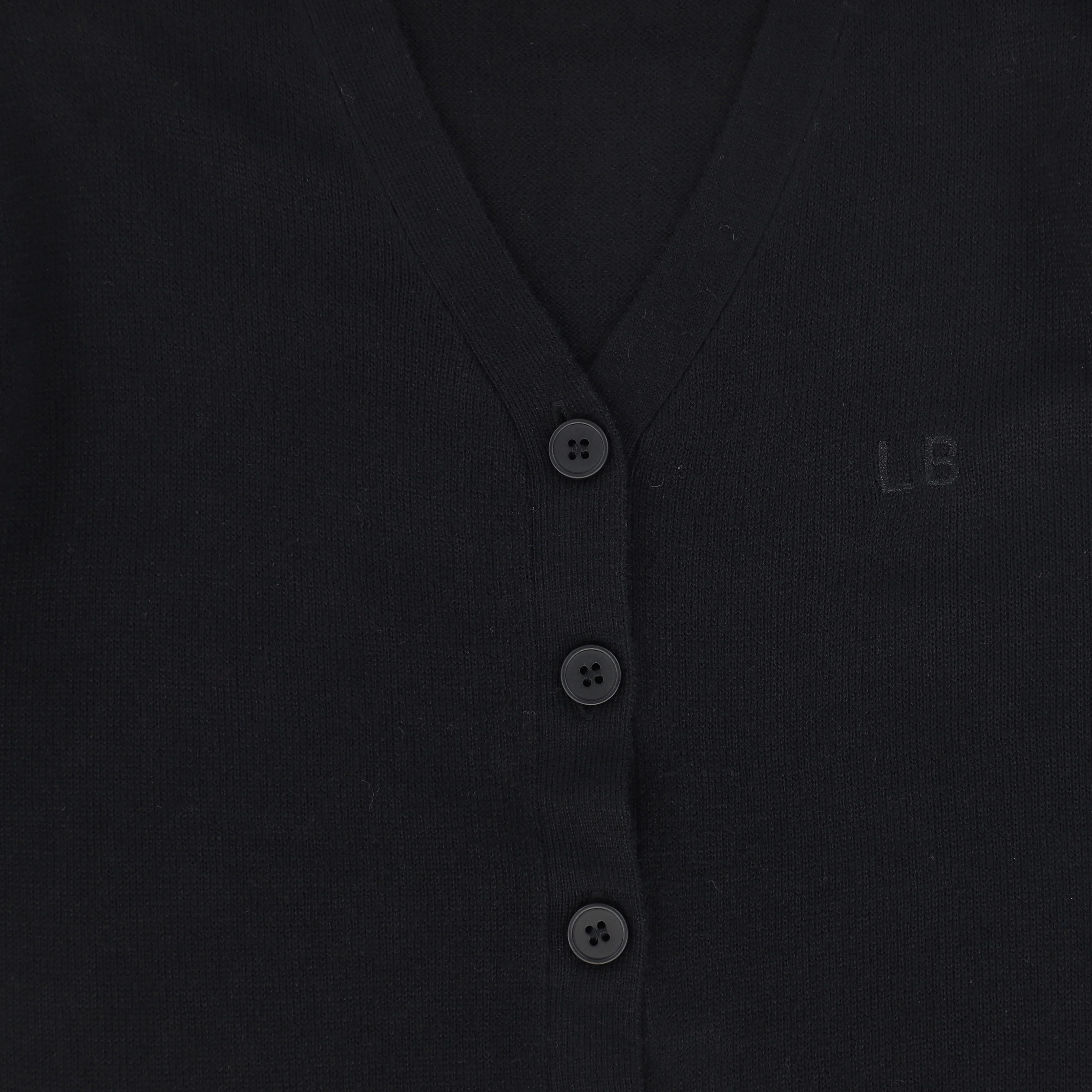 Le Bourdon Black Knit V-neck Cardigan [FINAL SALE] - Image 3
