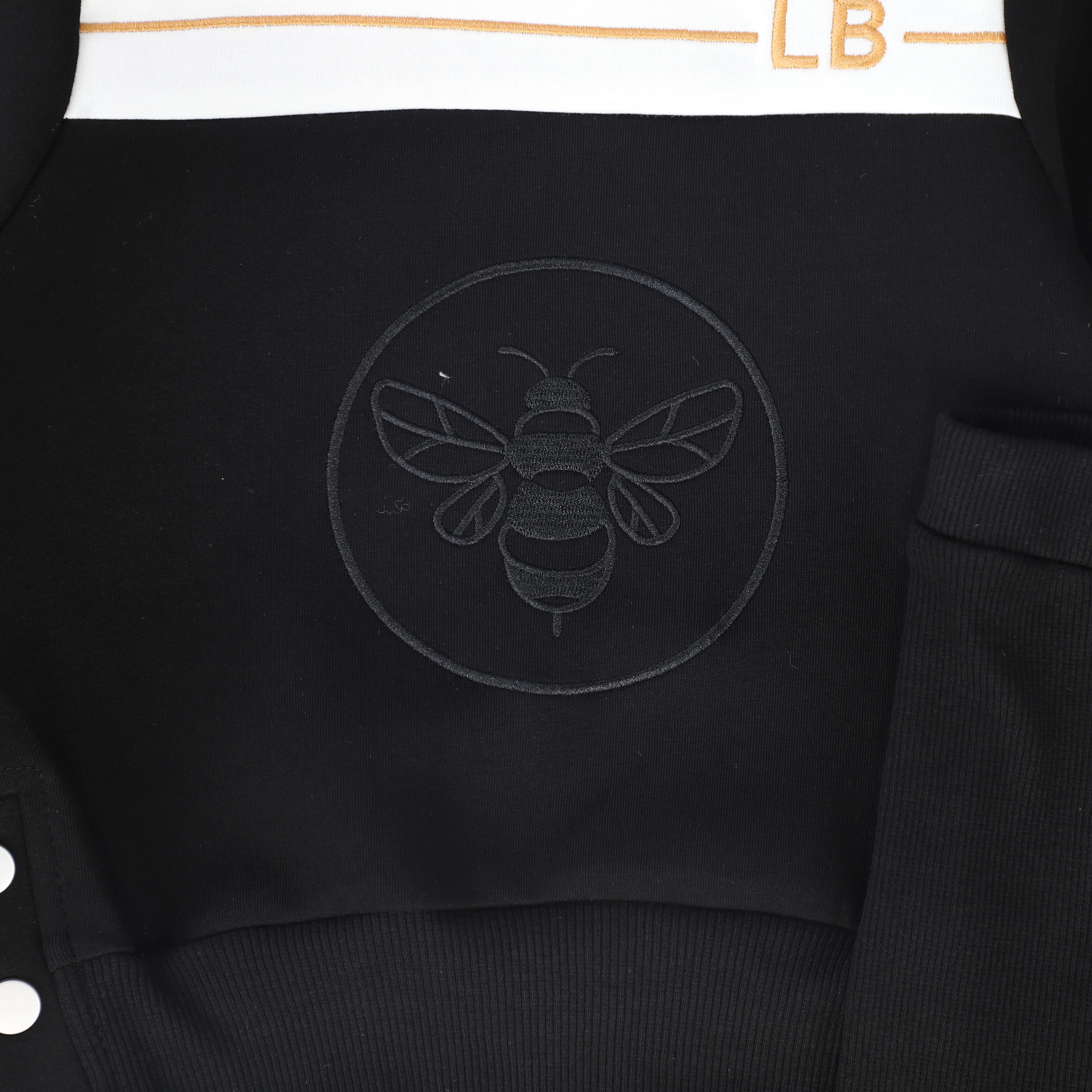 LE BOURDON BLACK/WHITE COLOR BLOCK BEE SWEATSHIRT SET [FINAL SALE] - Image 2