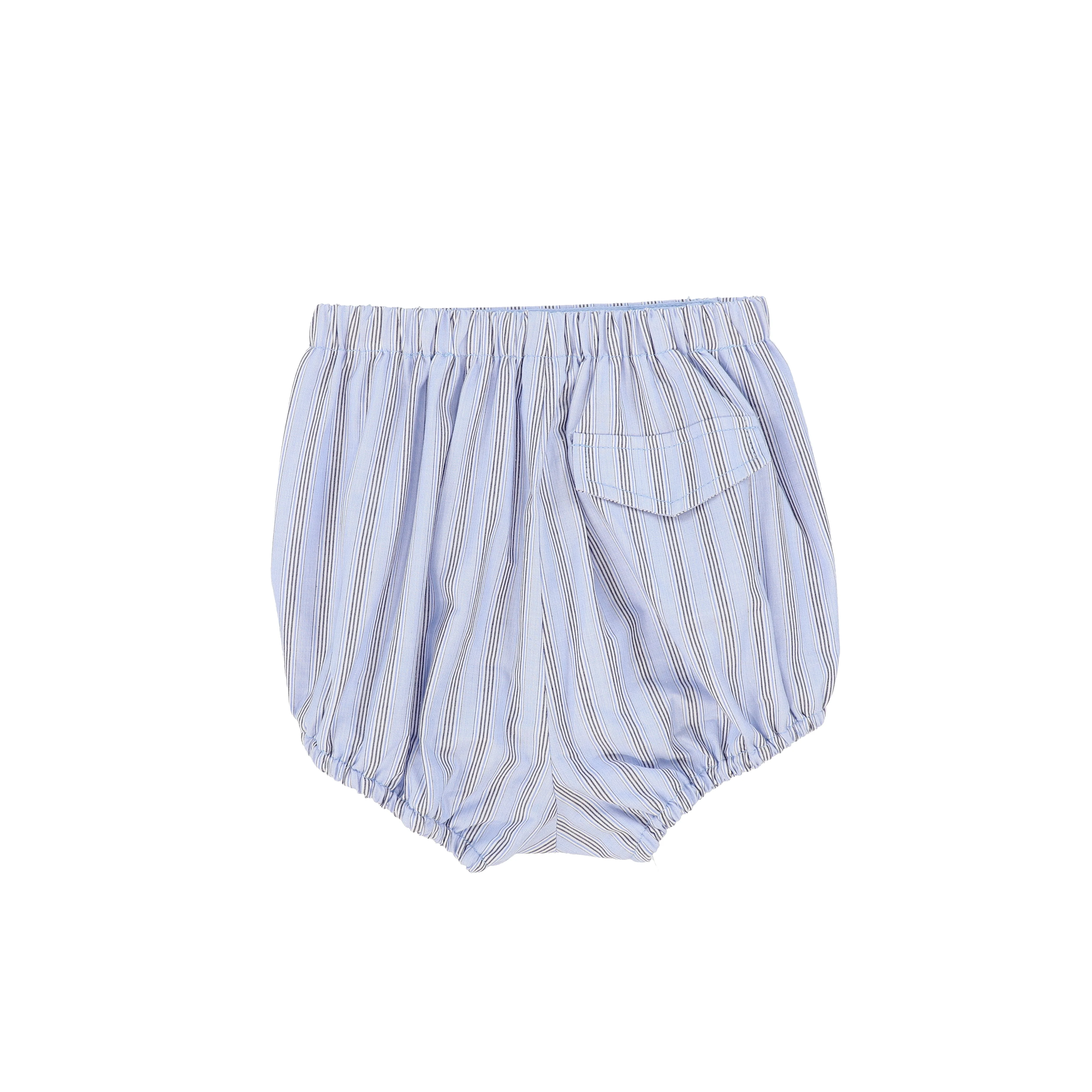 LE BOURDON BLUE DOUBLE STRIPE BUTTON BLOOMERS [FINAL SALE] - Image 2