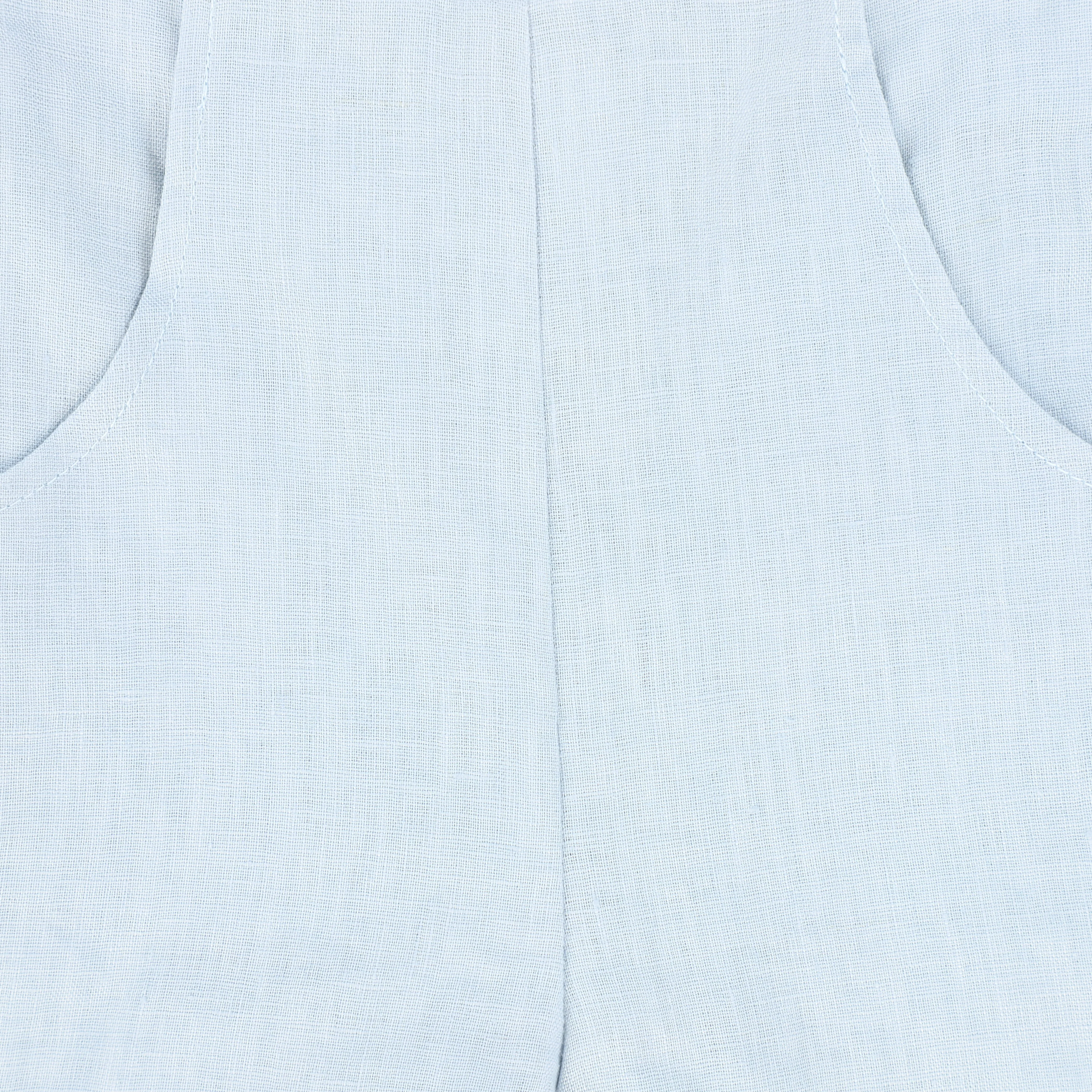 LE BOURDON BLUE LINEN SEAM SHORTS [FINAL SALE] - Image 3