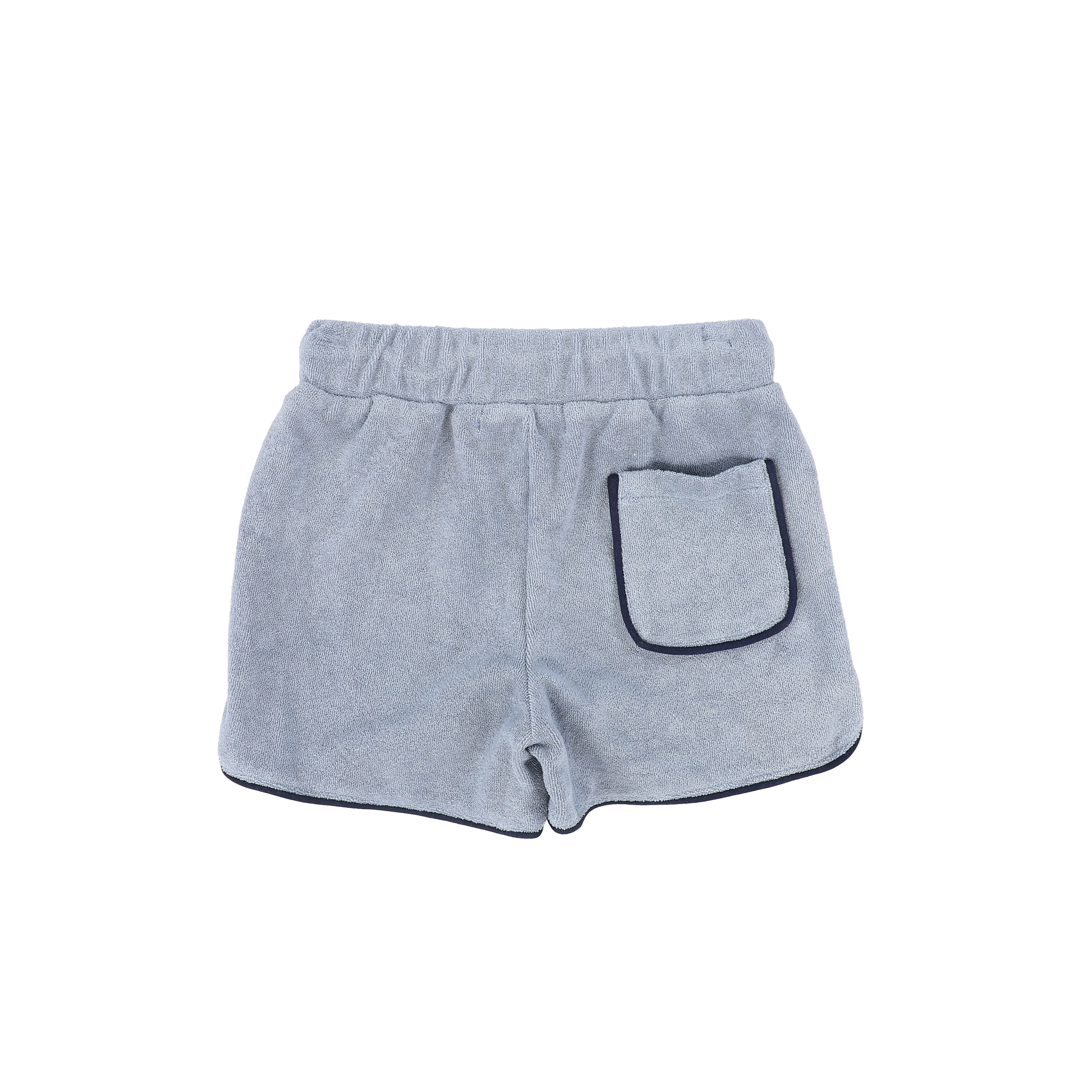 LE BOURDON BLUE PIPED TRIM TERRY SHORTS [FINAL SALE] - Image 2