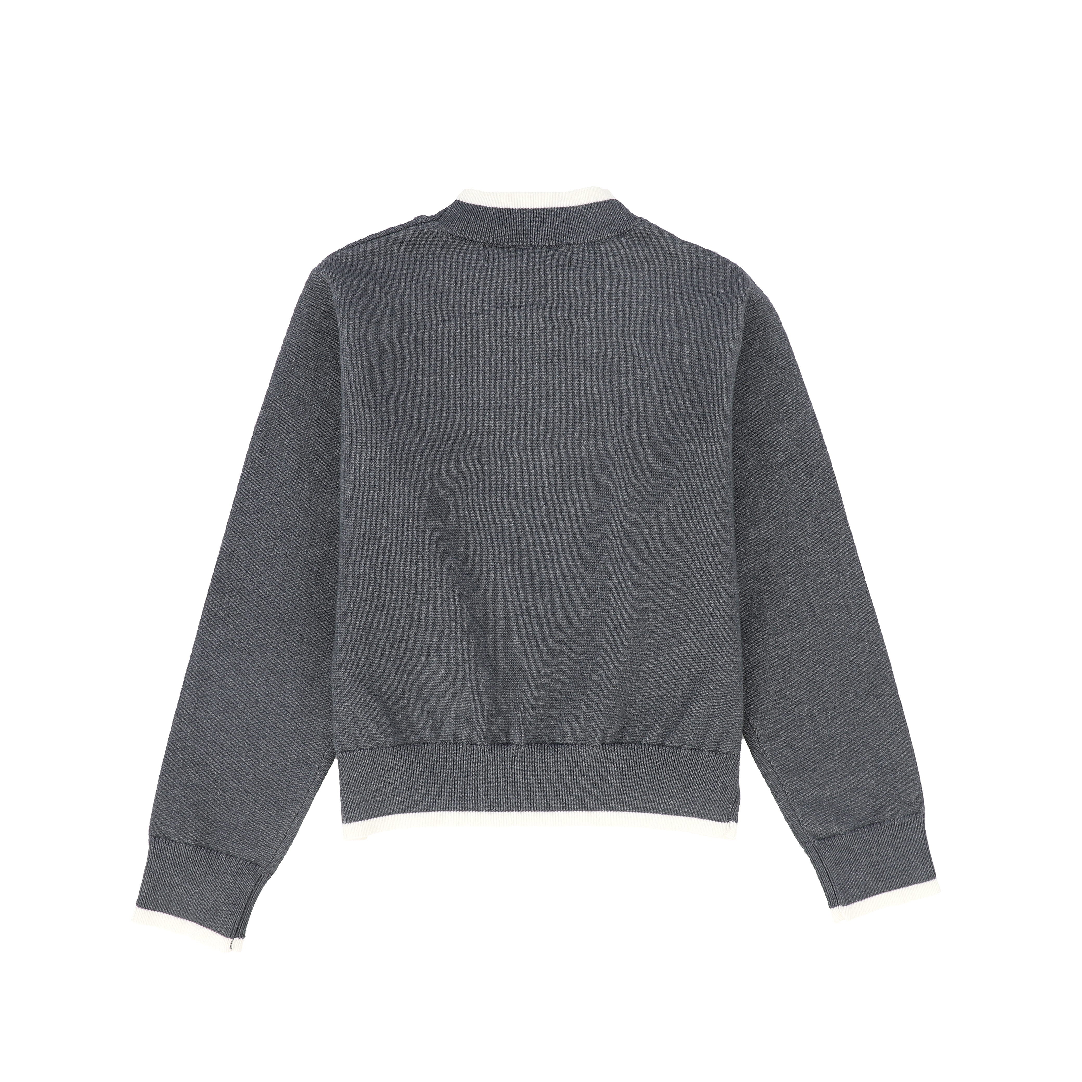LE BOURDON GREY TRIM BORDER SWEATER [FINAL SALE] - Image 2