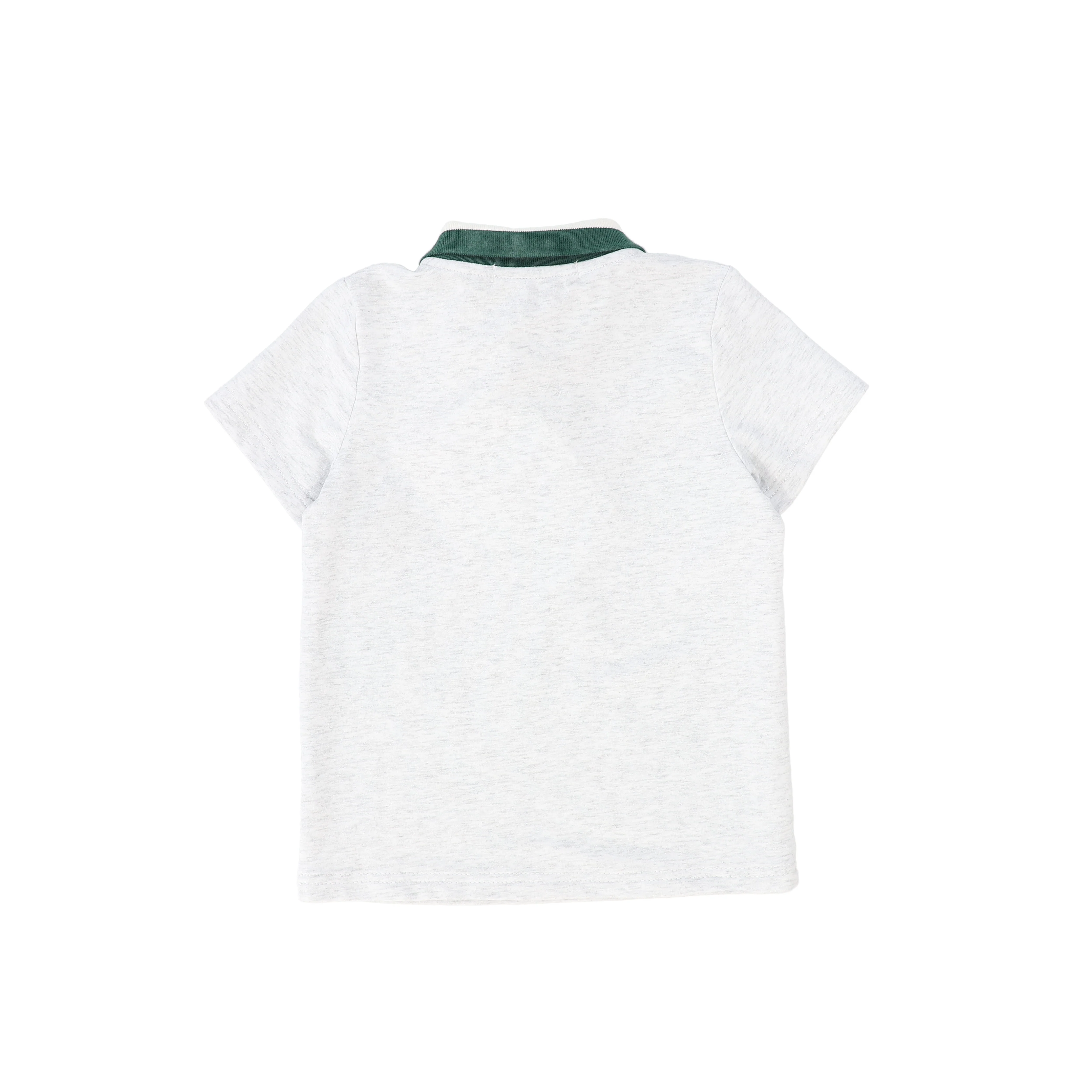 LE BOURDON GREY VARSITY TRIM COLLAR POLO [FINAL SALE] - Image 2
