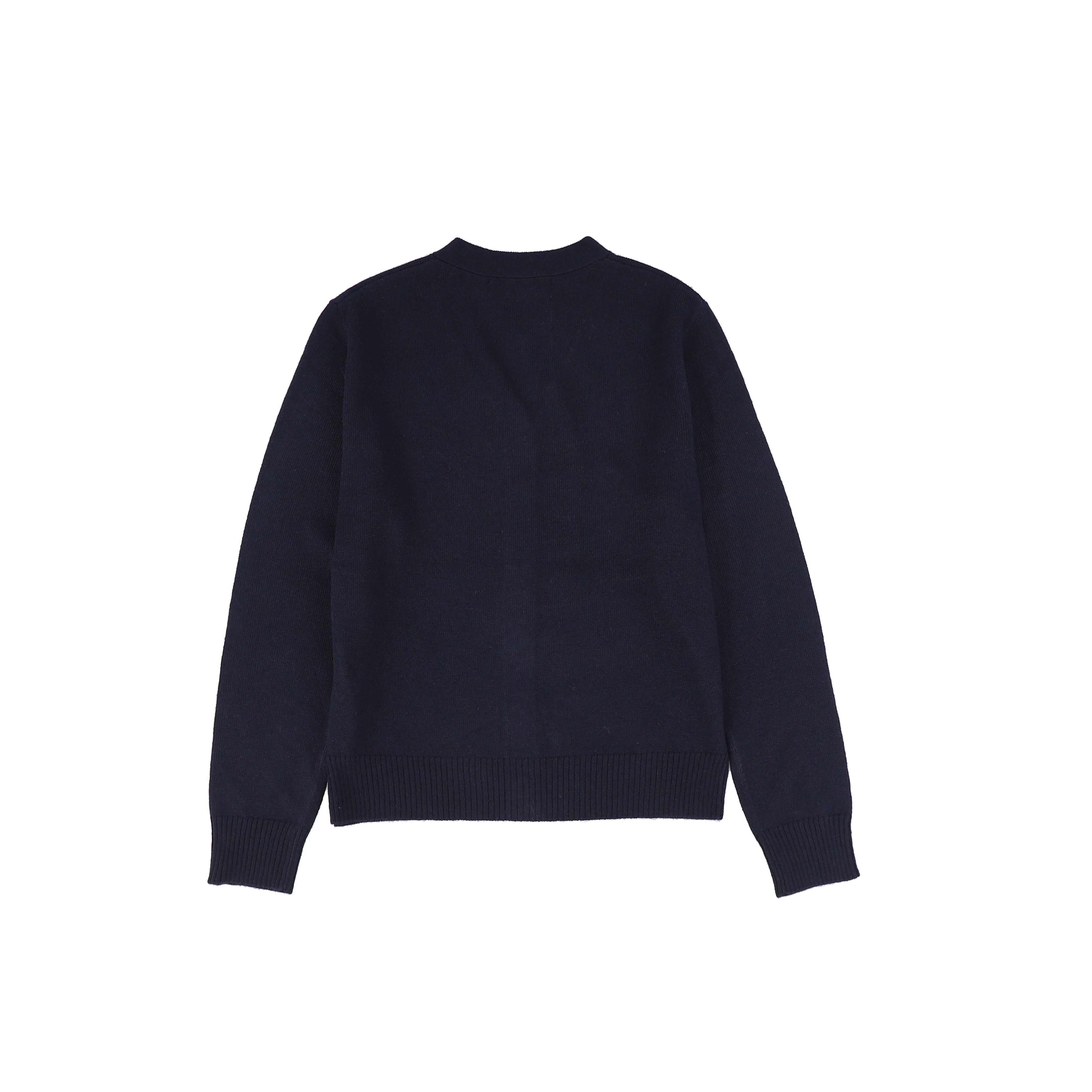 Le Bourdon Navy Knit V-neck Cardigan [FINAL SALE] - Image 2