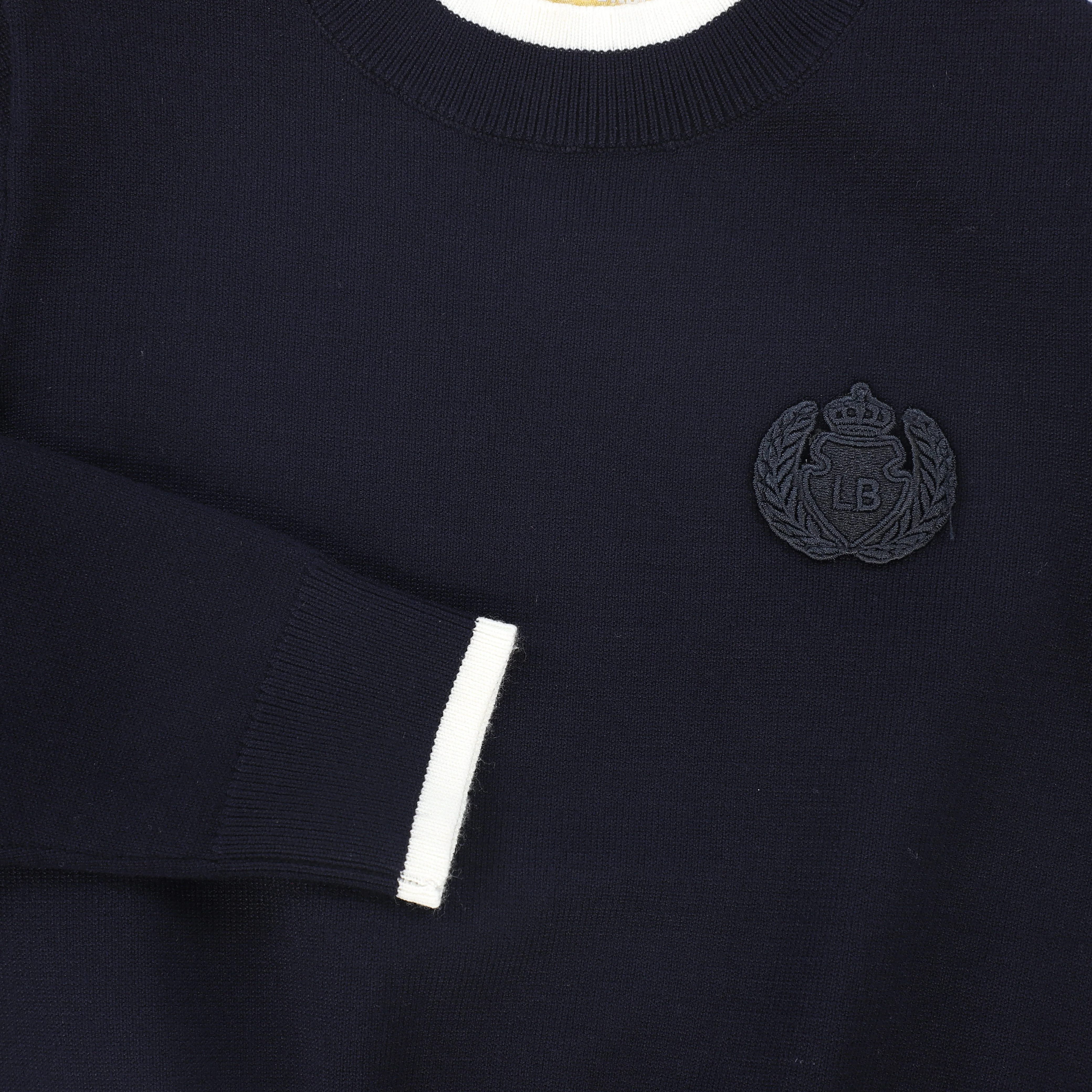 LE BOURDON NAVY TRIM BORDER SWEATER [FINAL SALE] - Image 3