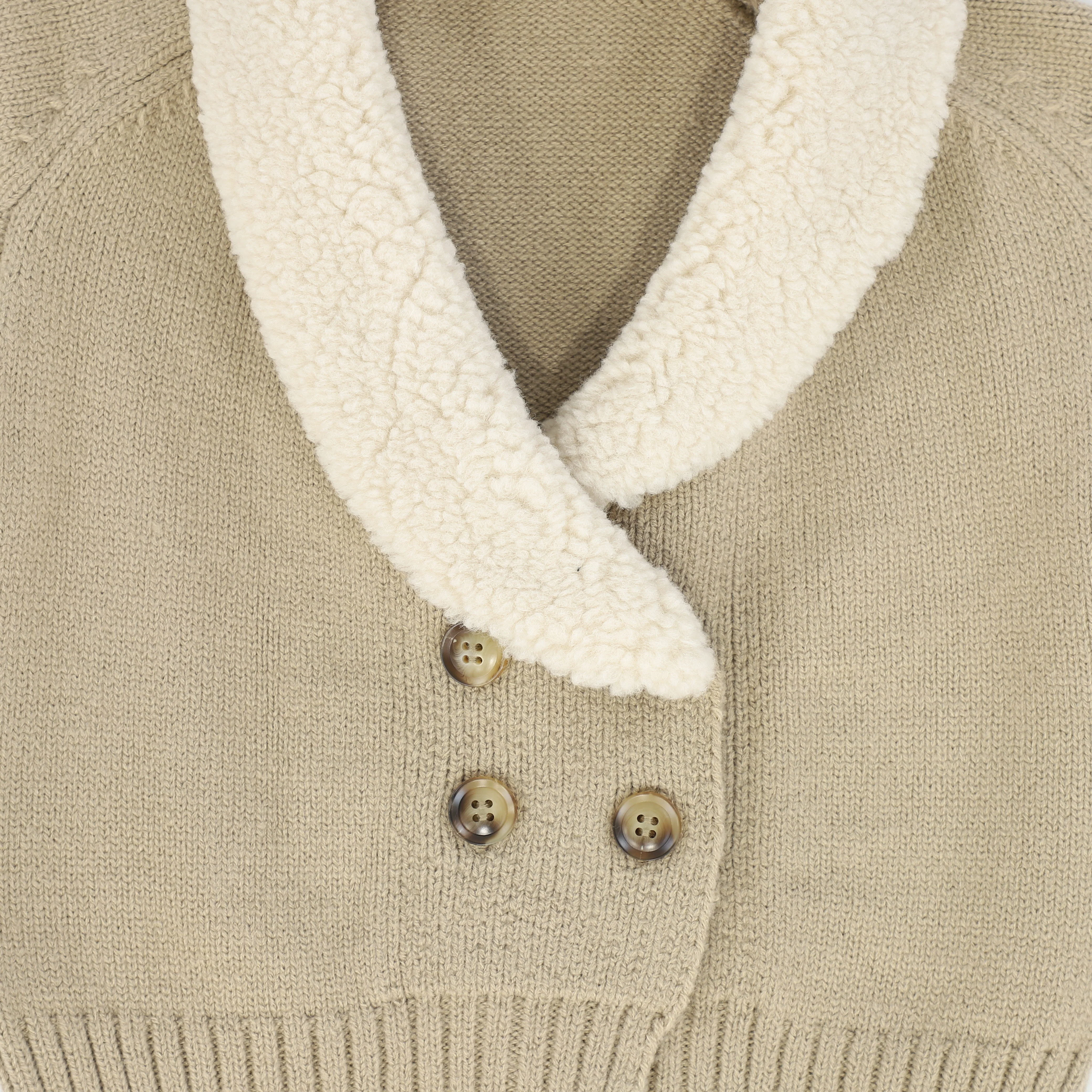LE BOURDON OATMEAL KNIT SHERPA VEST [FINAL SALE] - Image 3
