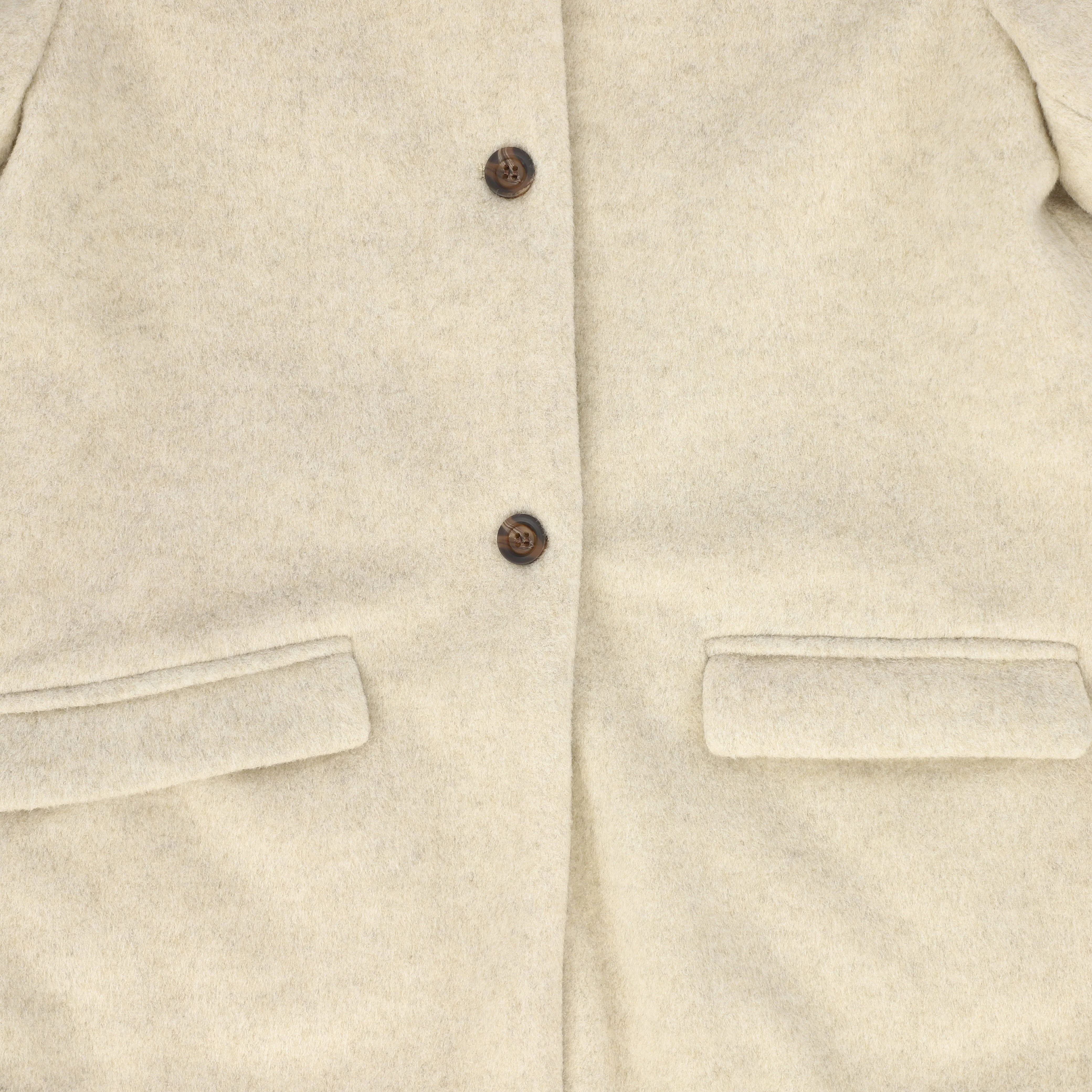 LE BOURDON OATMEAL VELVET COLLAR WOOL COAT[ FINAL SALE] - Image 3