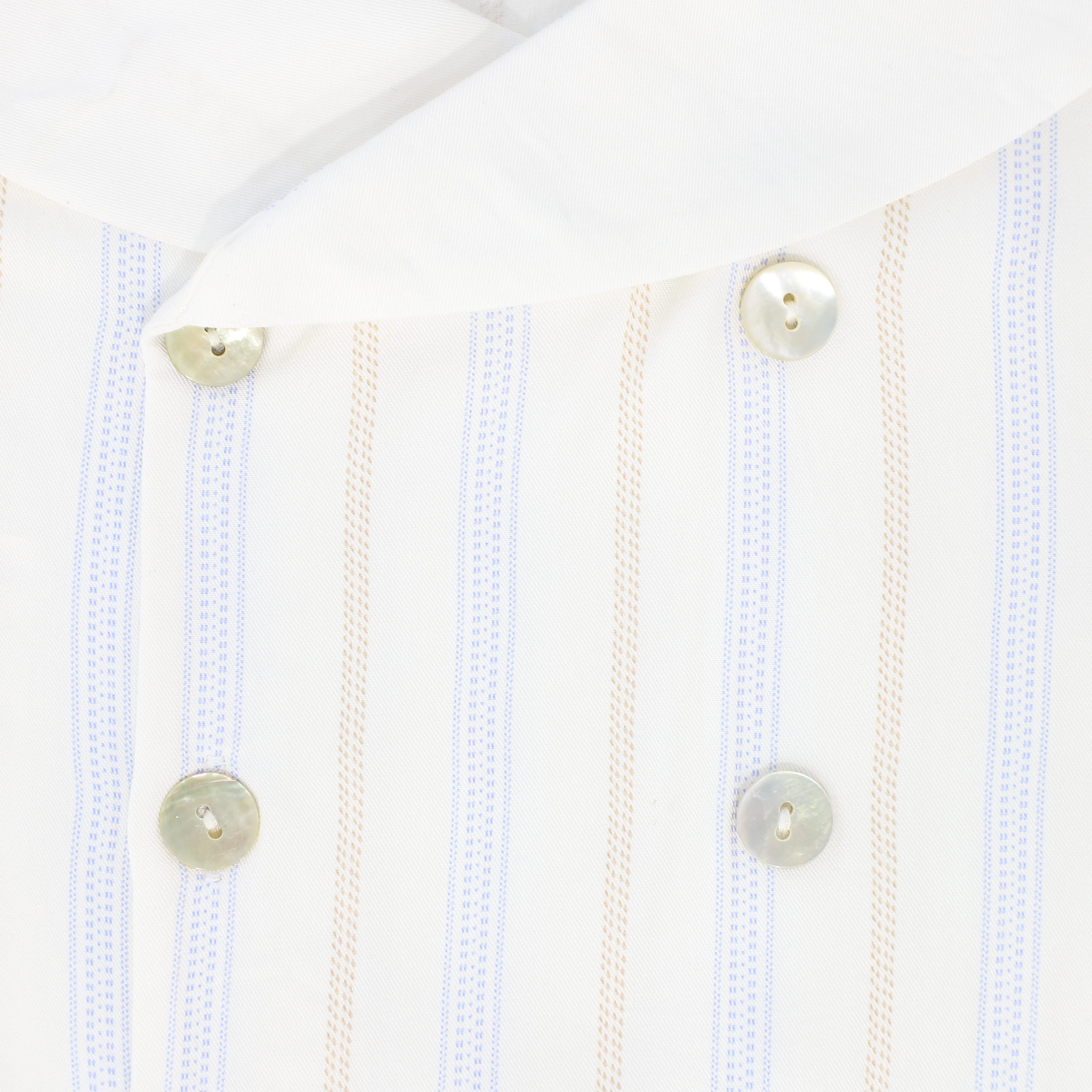 LE BOURDON IVORY/BLUE STRIPE DOUBLE BREASTED BLOUSE [FINAL SALE] - Image 3