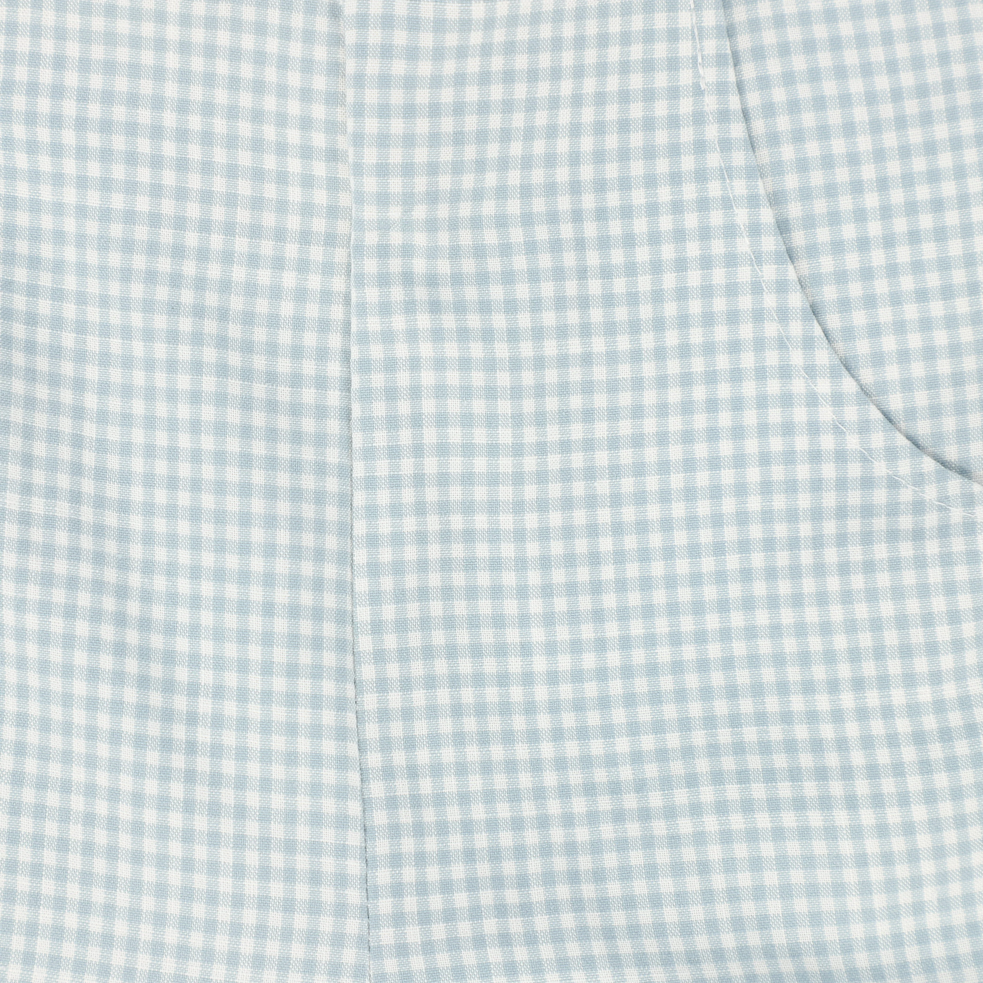 LE BOURDON WHITE/BLUE LINEN SEAM SHORTS [FINAL SALE] - Image 3