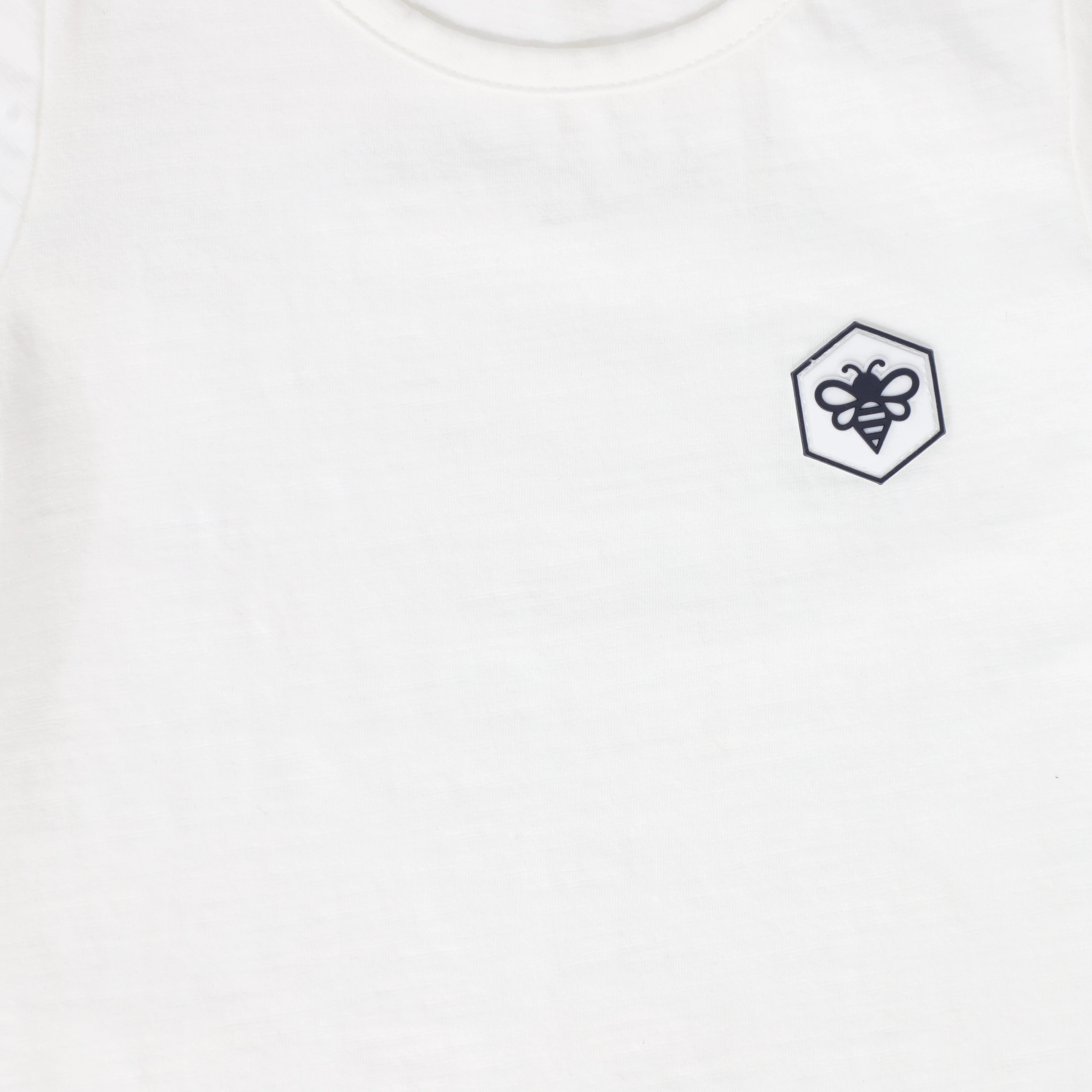 LE BOURDON WHITE LOGO PATCH BUTTON T-SHIRT [FINAL SALE] - Image 3