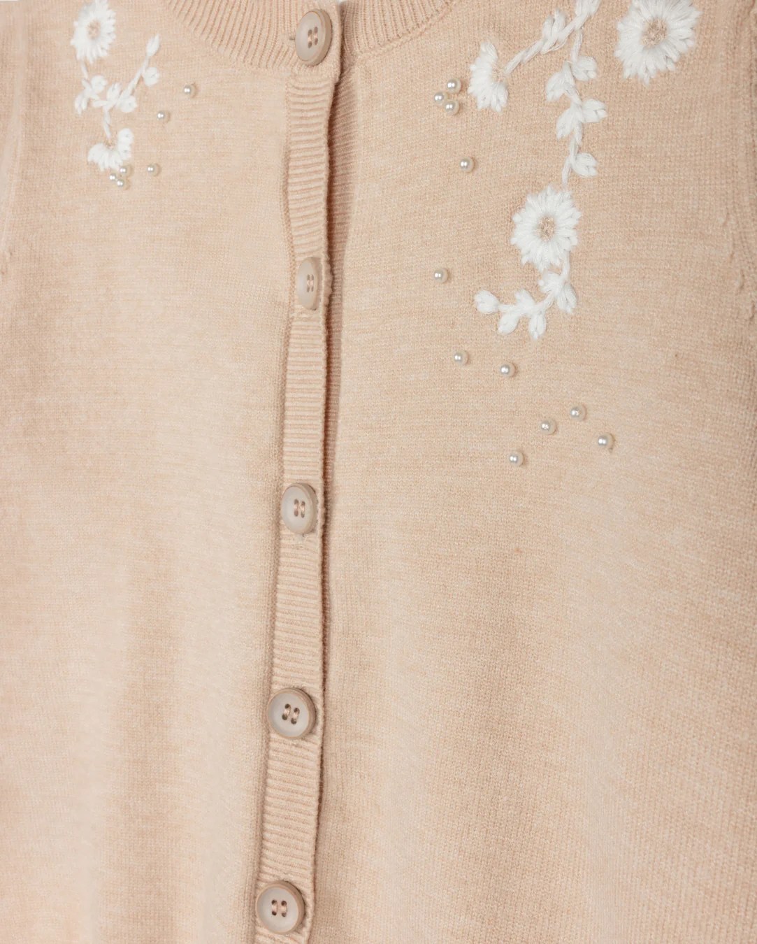 LILOU PINK FLOWER EMBROIDERED CARDIGAN [FINAL SALE] - Image 2