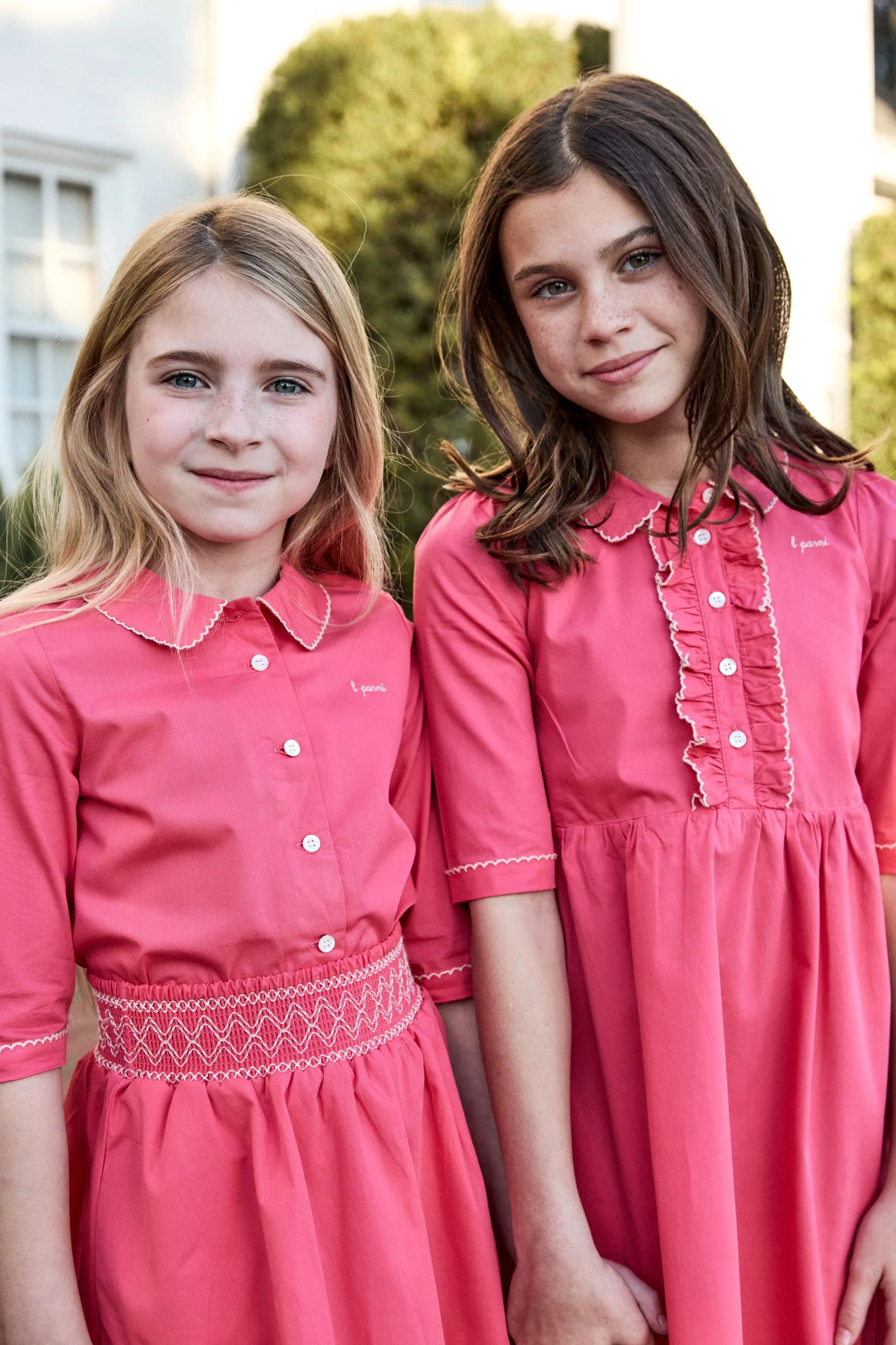 LITTLE PARNI PINK SCALLOP STITCH COLLAR DRESS [FINAL SALE] - Image 3