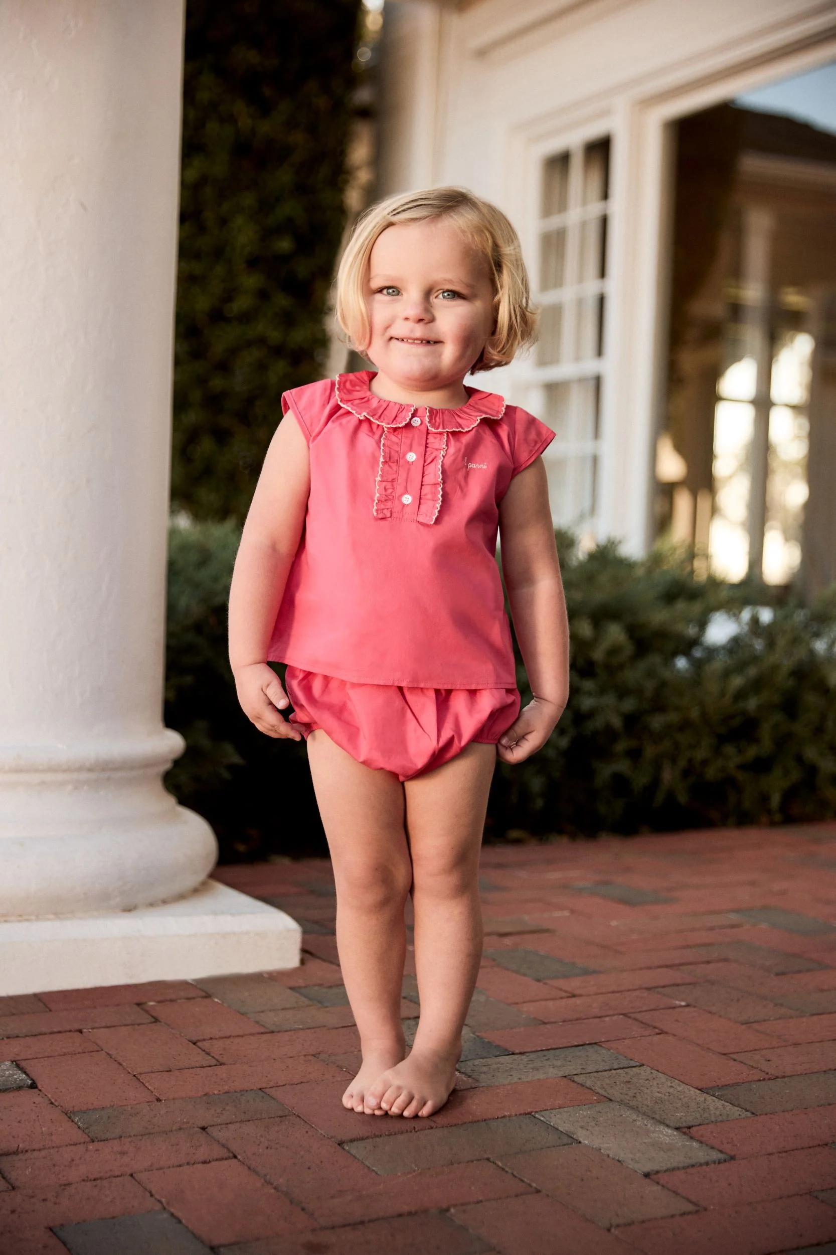 LITTLE PARNI PINK SCALLOP STITCH BLOOMER SET [FINAL SALE] - Image 2