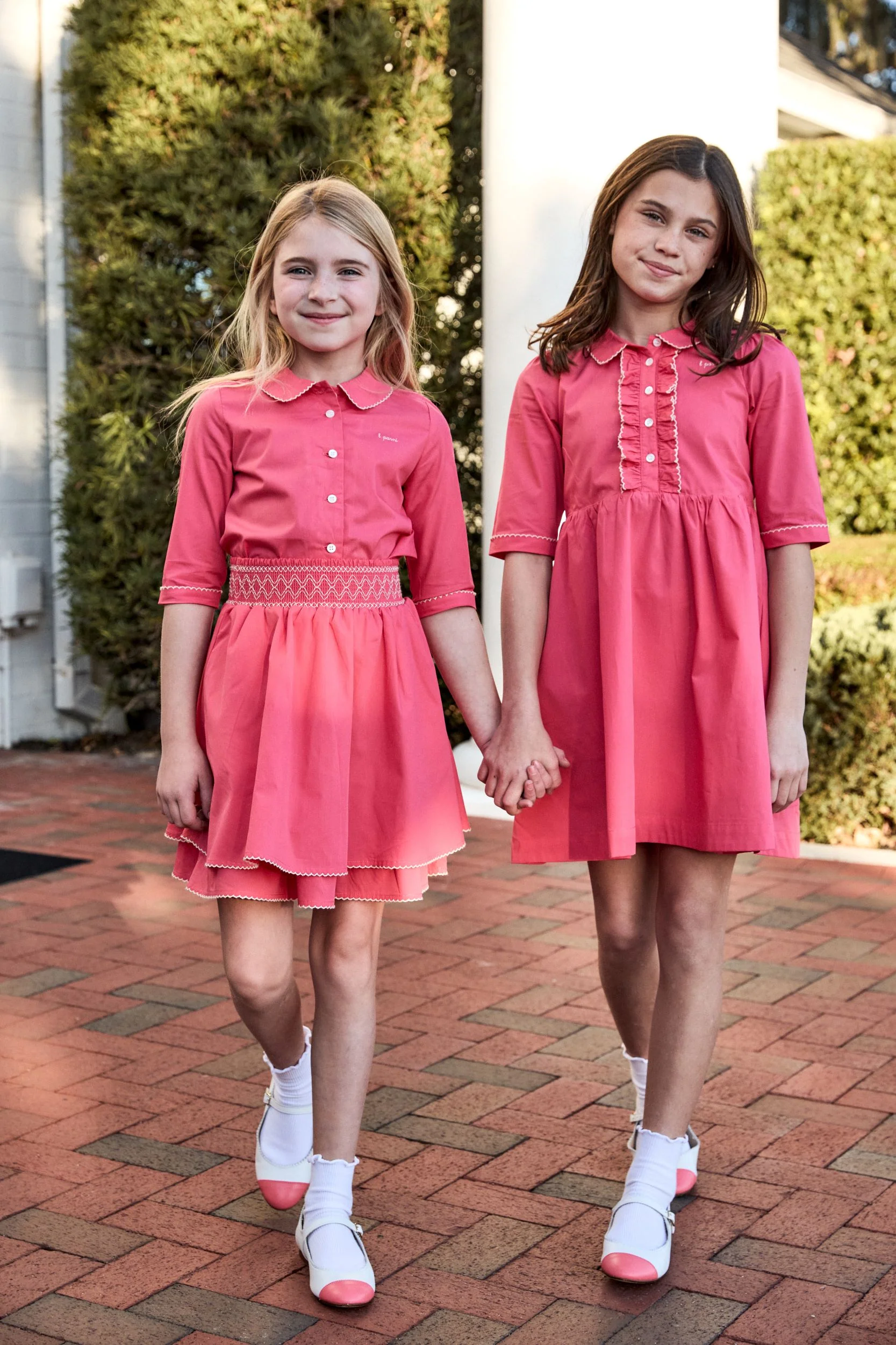 LITTLE PARNI PINK SMOCKED WAIST SKIRT [FINAL SALE] - Image 2