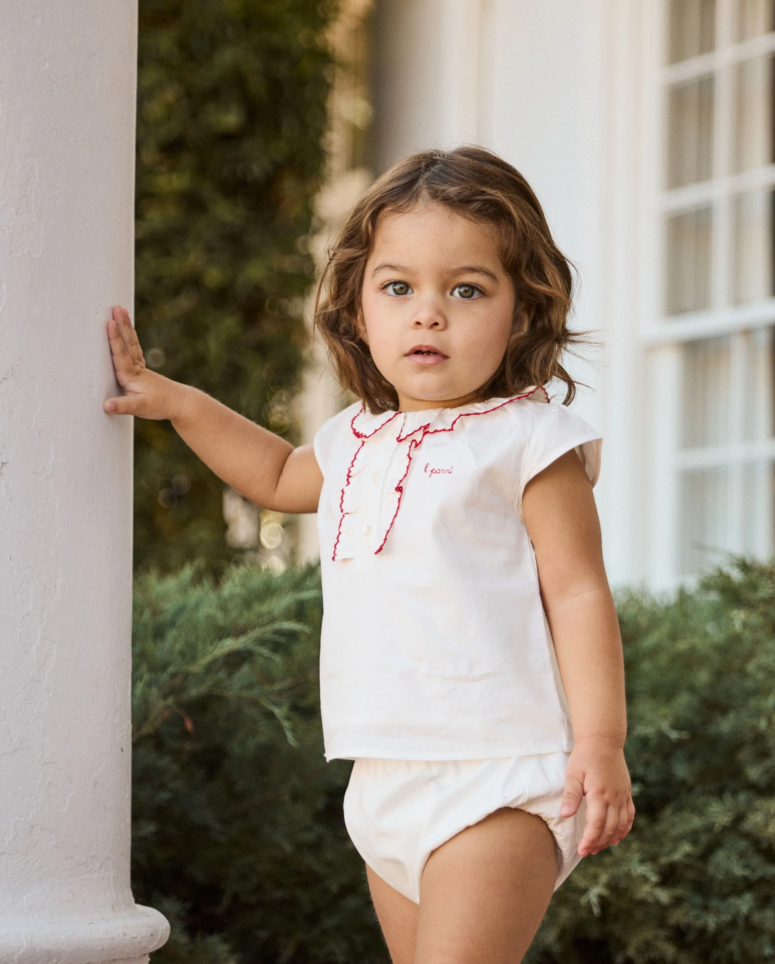 LITTLE PARNI WHITE SCALLOP STITCH BLOOMER SET [FINAL SALE] - Image 2