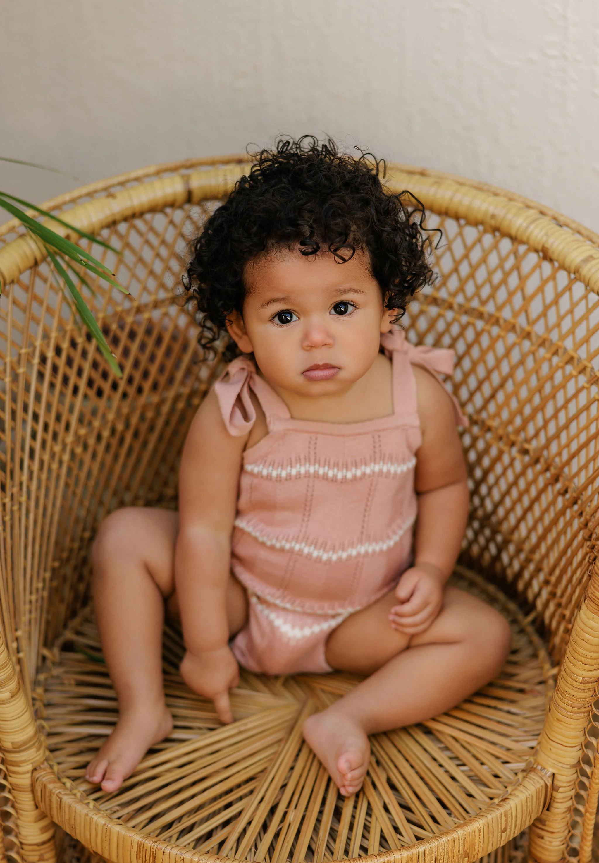 LOOMS PINK/IVORY WAVE KNIT ROMPER [FINAL SALE] - Image 2