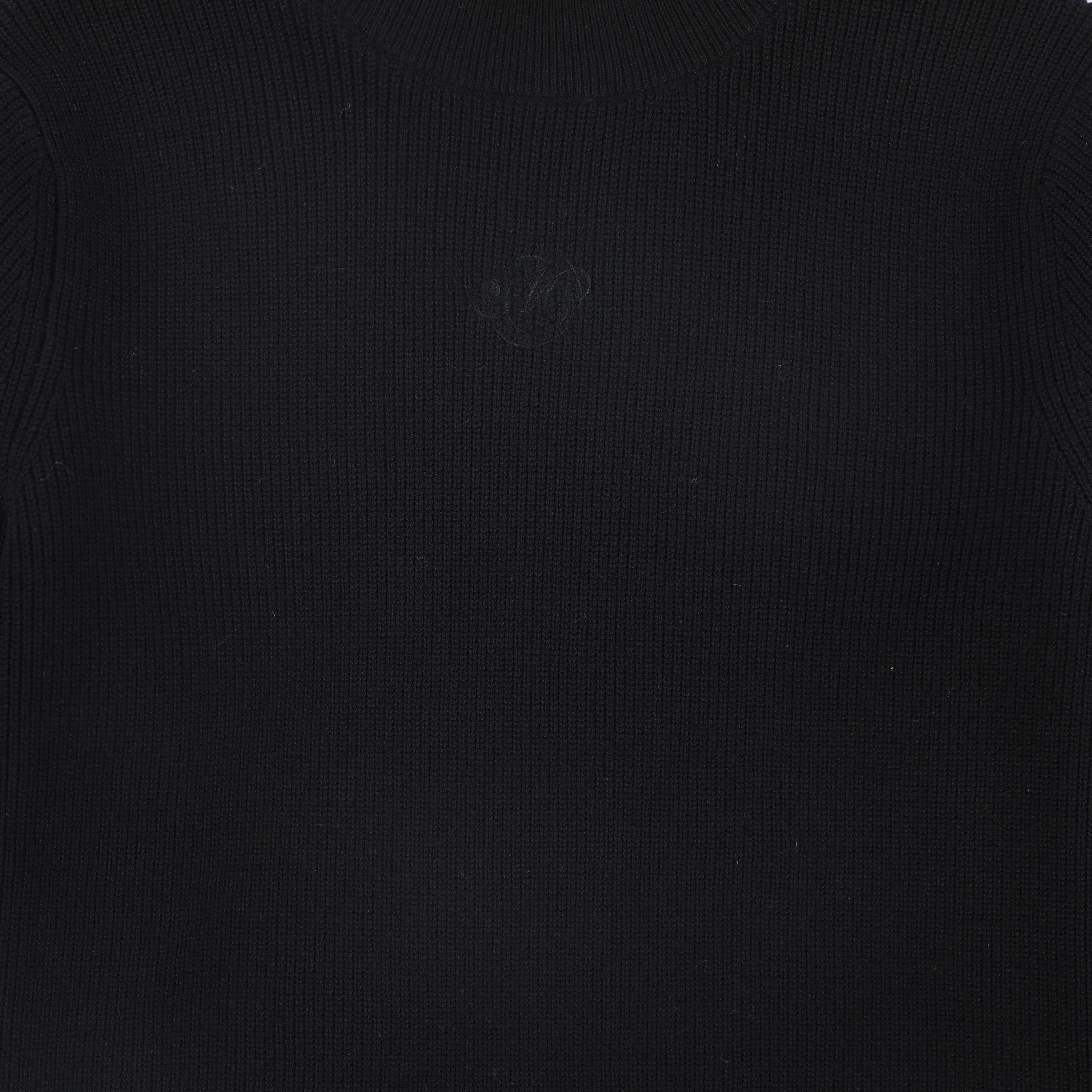 MALLORY AND MERLOT BLACK RUFFLE KNIT MOCKNECK [FINAL SALE] - Image 2