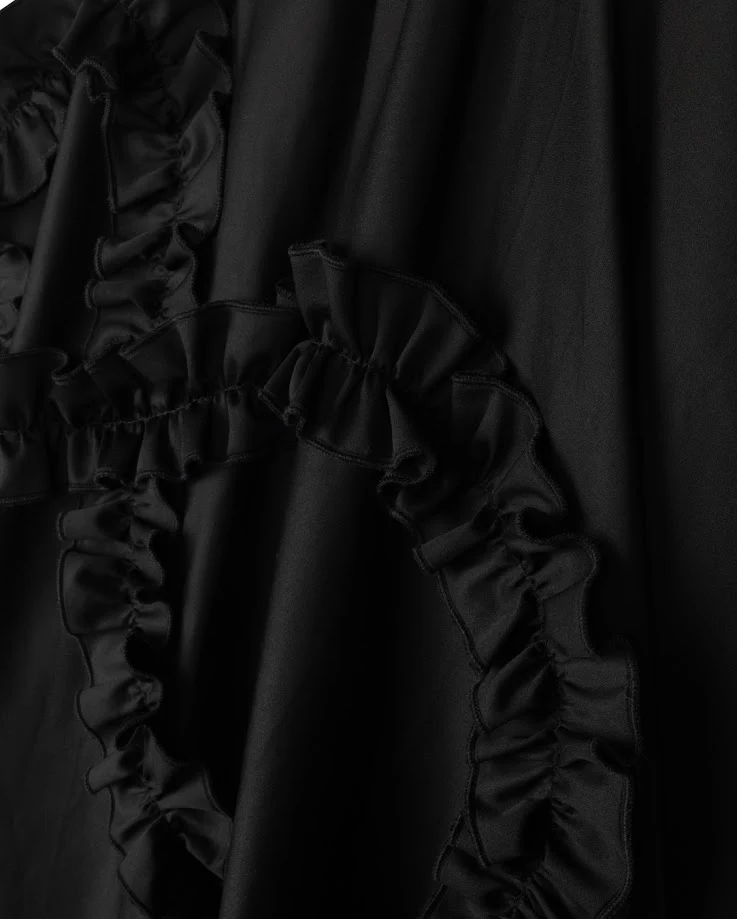 MALLORY AND MERLOT BLACK RUFFLE TRIM MIDI SKIRT [FINAL SALE] - Image 2