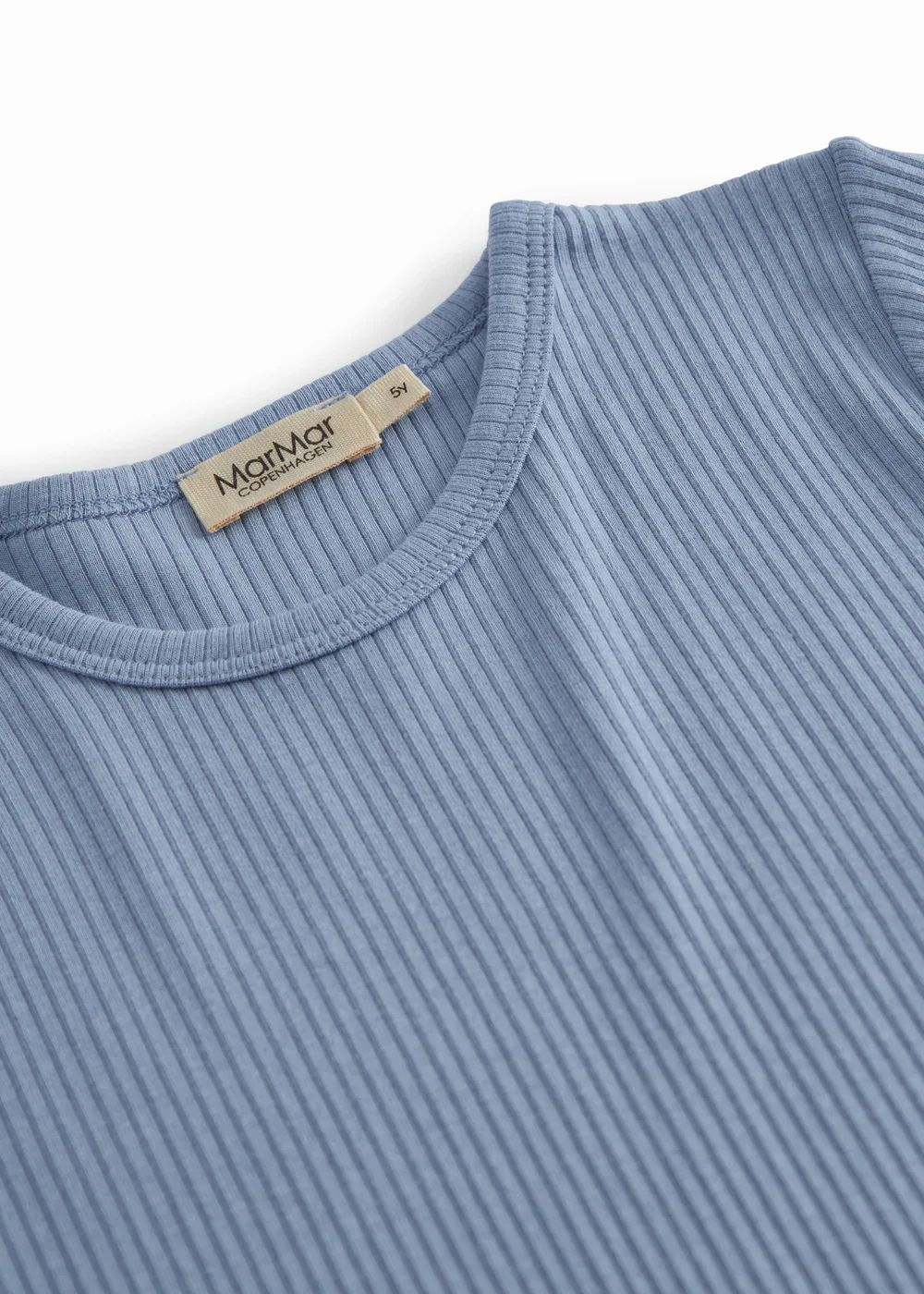 MARMAR COPENHAGEN DUSTY BLUE RIBBED T-SHIRT [FINAL SALE] - Image 3