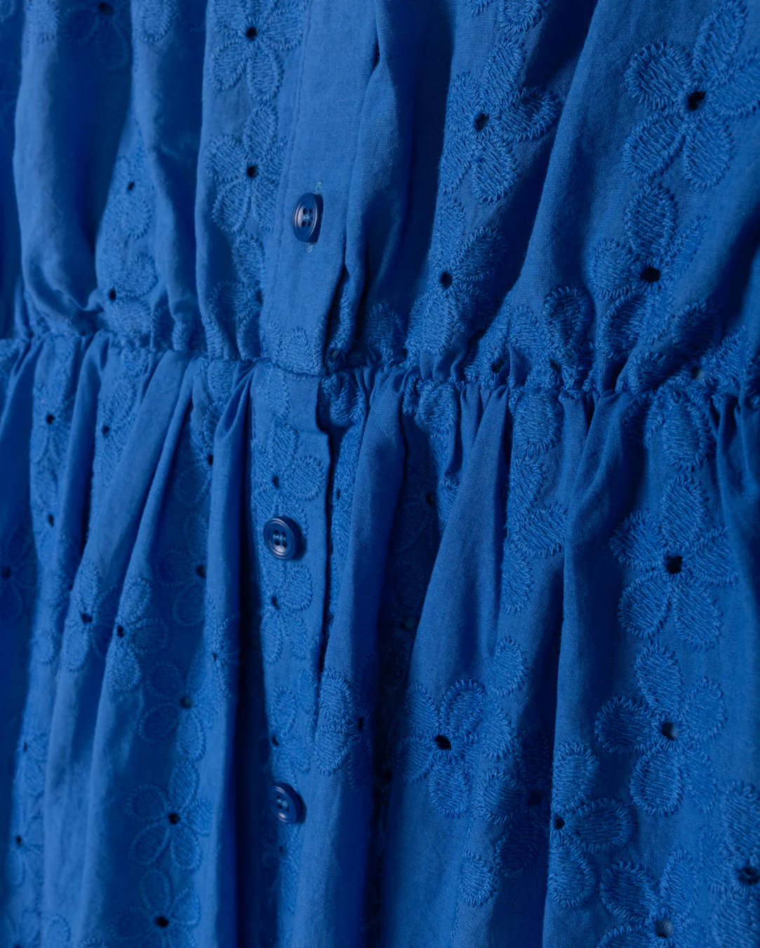 MINIMAL ROYAL BLUE EYELET FLORAL WAISTED DRESS [FINAL SALE] - Image 2