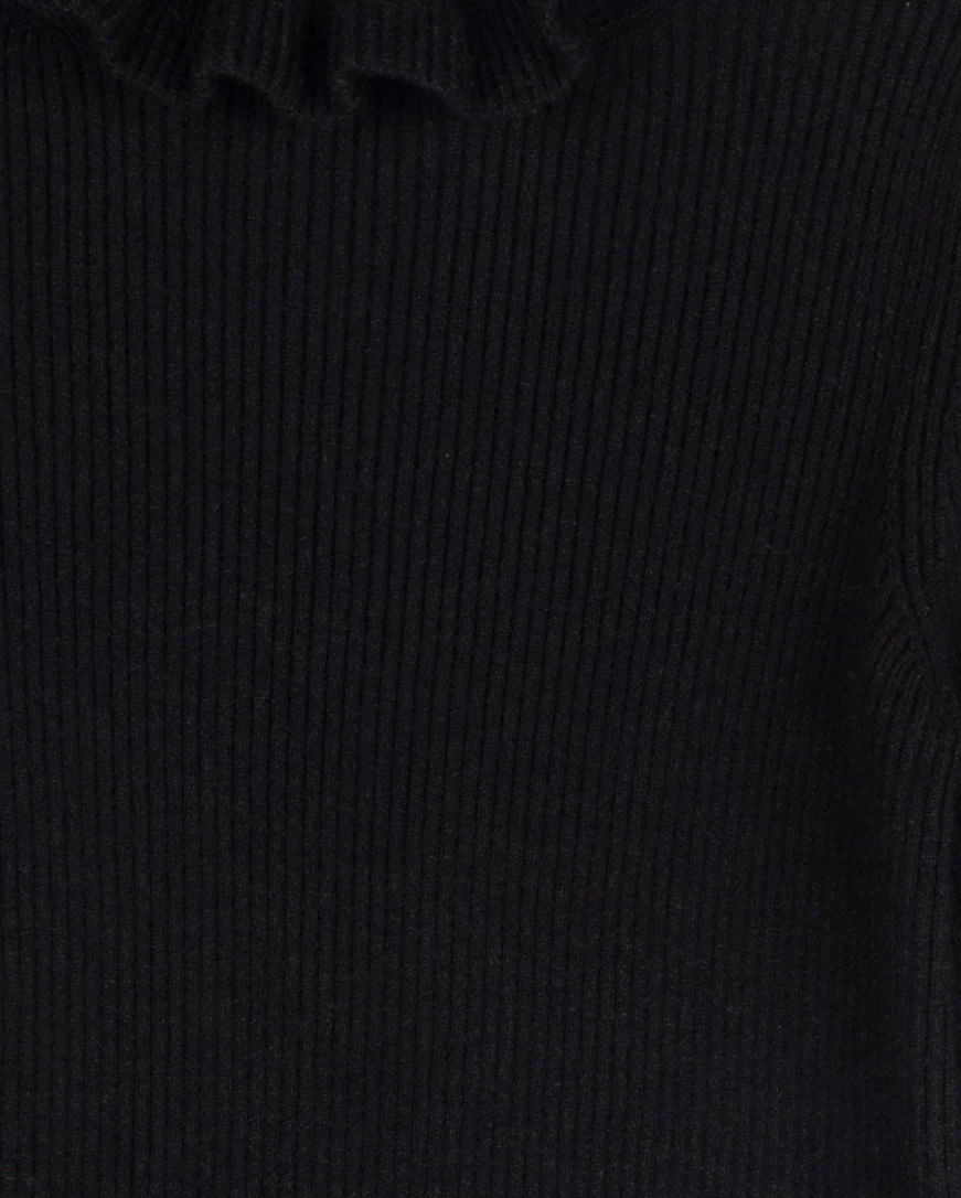 ONE CHILD BLACK RUFFLE COLLAR SWEATER [FINAL SALE] - Image 2