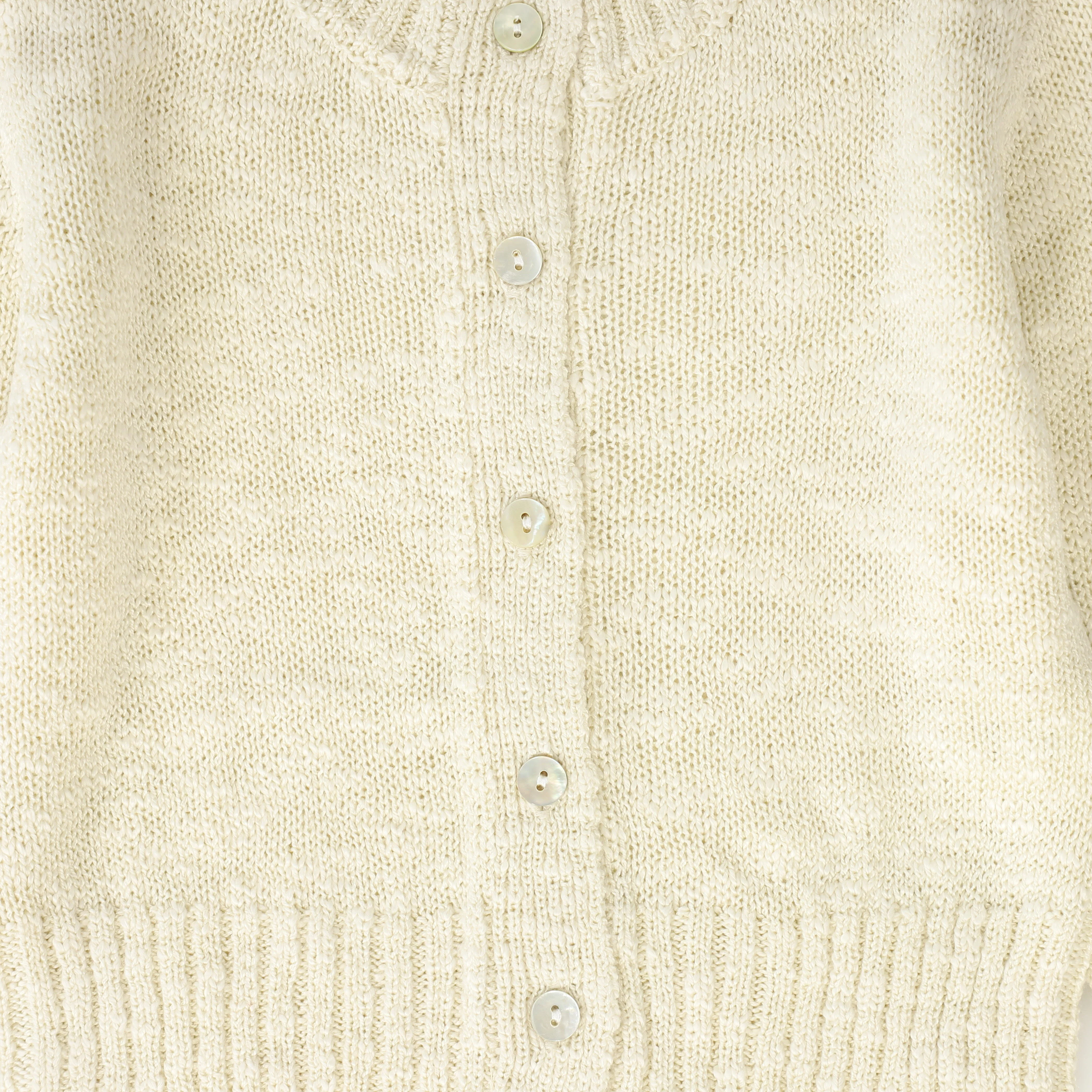 PAPILLON CREAM WOOL KNIT CARDIGAN [FINAL SALE] - Image 2