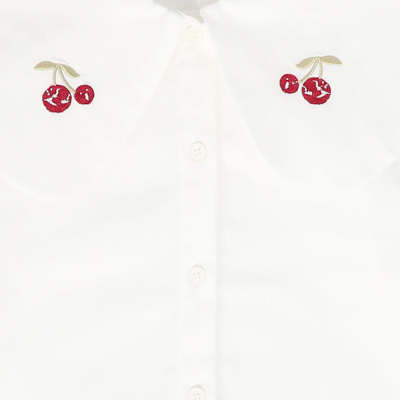 PAPILLON WHITE EMBROIDERED CHERRY BLOUSE [FINAL SALE] - Image 2