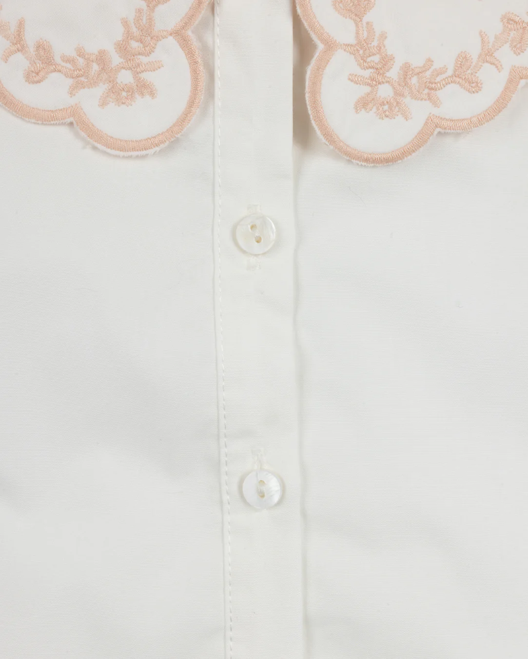 PAPILLON WHITE EMBROIDERED COLLARED BLOUSE [FINAL SALE] - Image 2