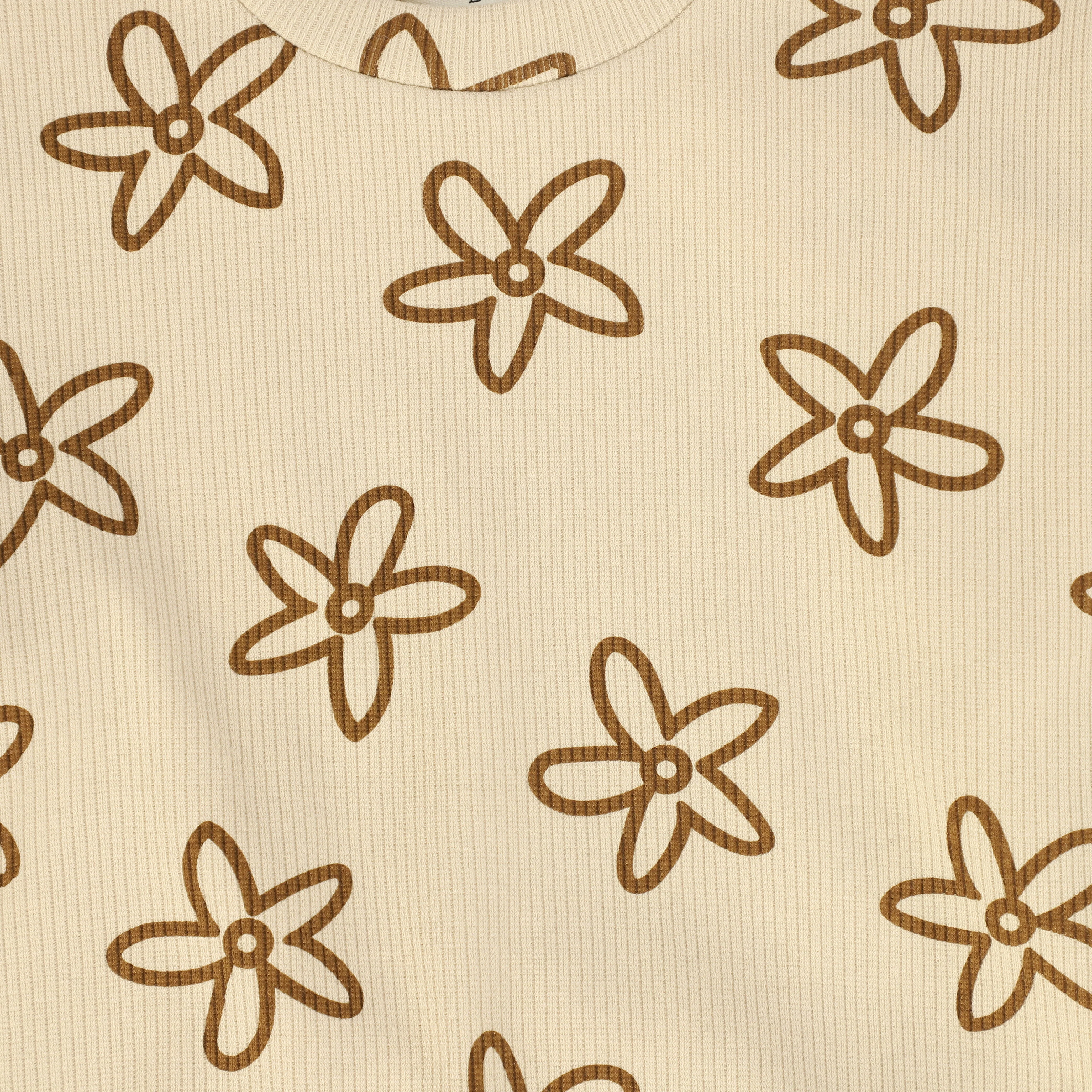 PH PLAY TAN/BROWN FLOWER PRINT RIBBED SWEATSHIRT [FINAL SALE] - Image 3